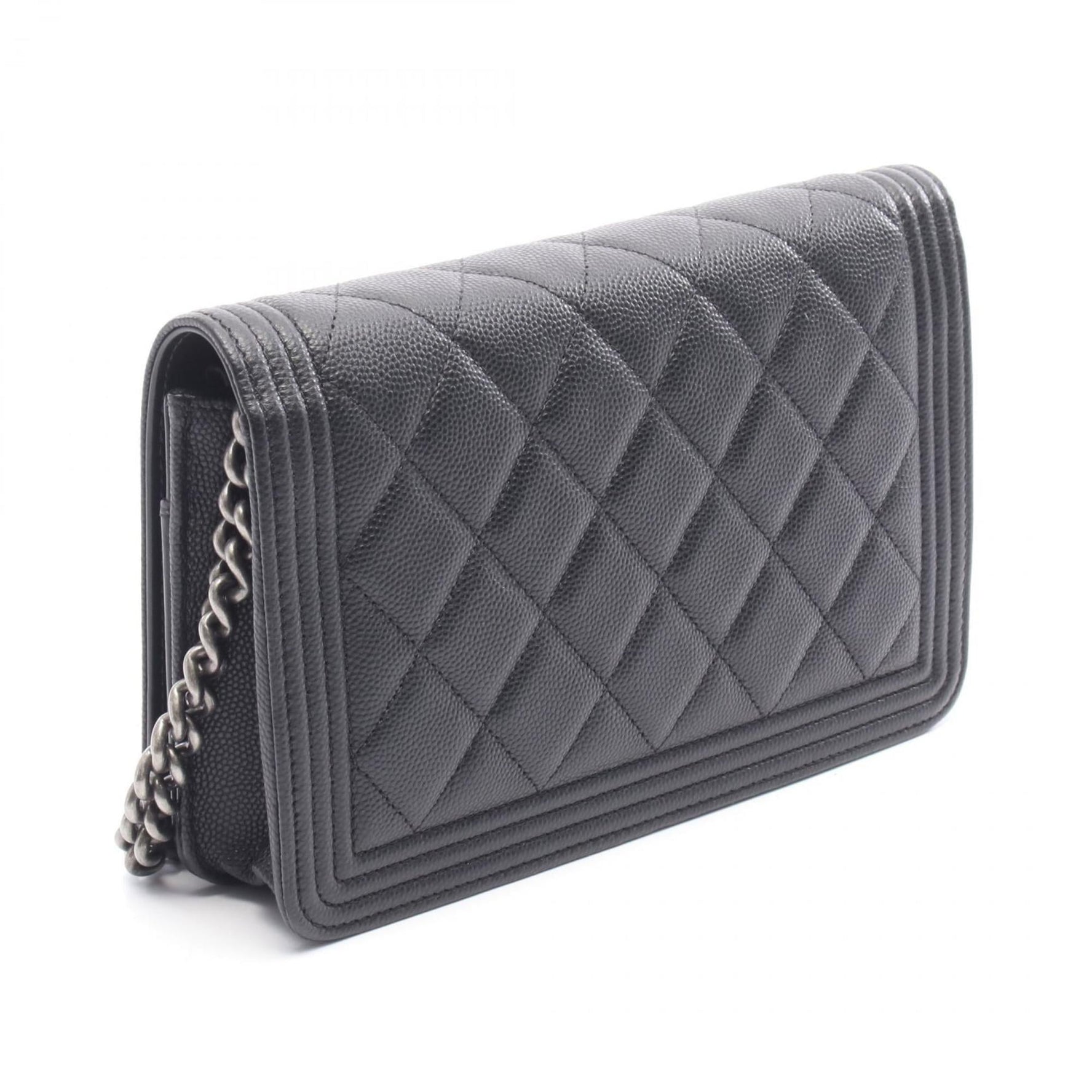 CHANEL Boy Matelasse Shoulder Bag in Caviar (Grained Calfskin)