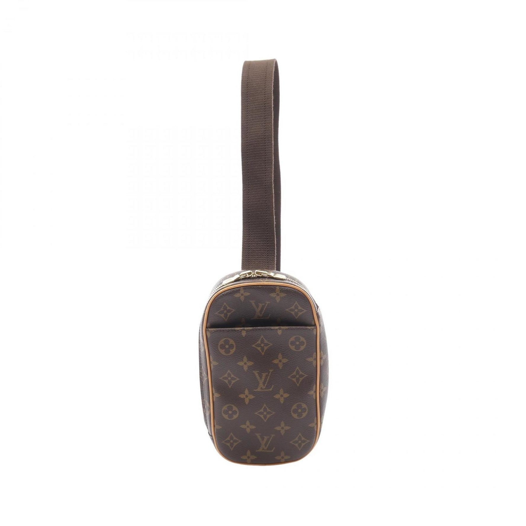 Louis Vuitton Pochette Ganju Monogram Waist Bag Body Coated Canvas Leather Men's