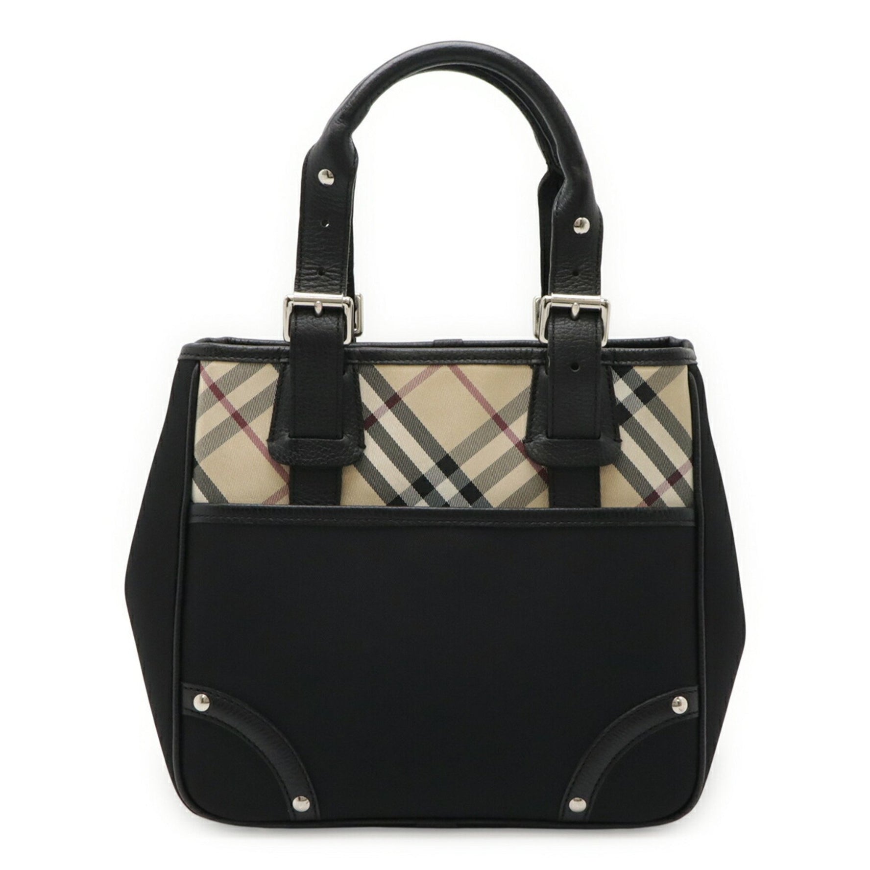 BURBERRY Nova Check check pattern handbag, tote bag, shoulder leather, beige, black, burgundy