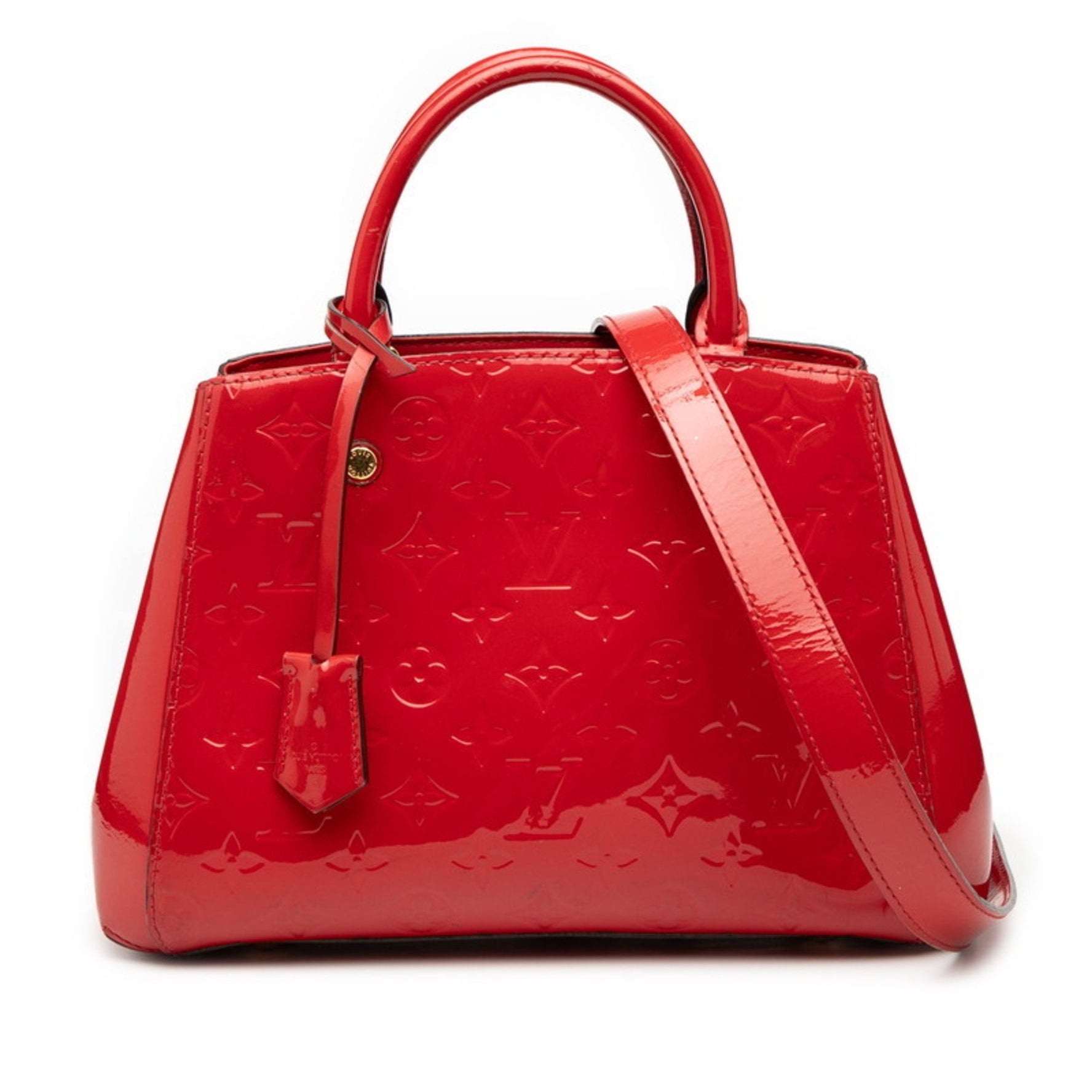 Louis Vuitton Monogram Vernis Montaigne BB Handbag/Shoulder Bag, Cerise Red Patent Leather, LOUIS VUITTON
