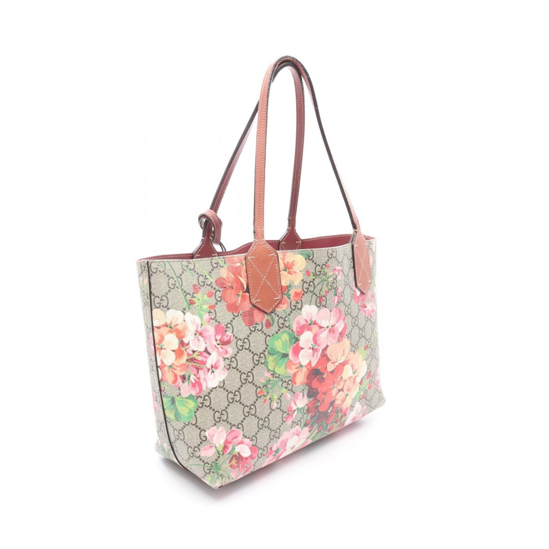 Gucci GG Blooms Tote Bag, Coated Canvas and Leather, Beige, Pink, Multicolor