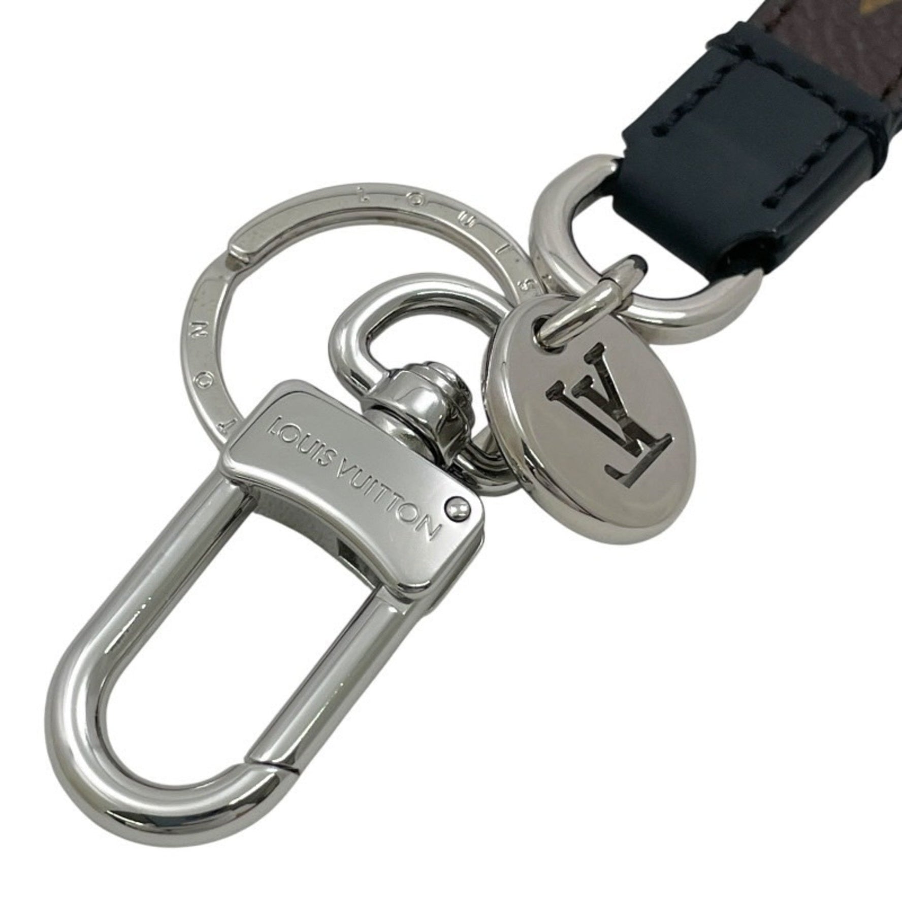 Louis Vuitton Porte-Clés Slim Dragonne Key Ring Black Keychain Charm