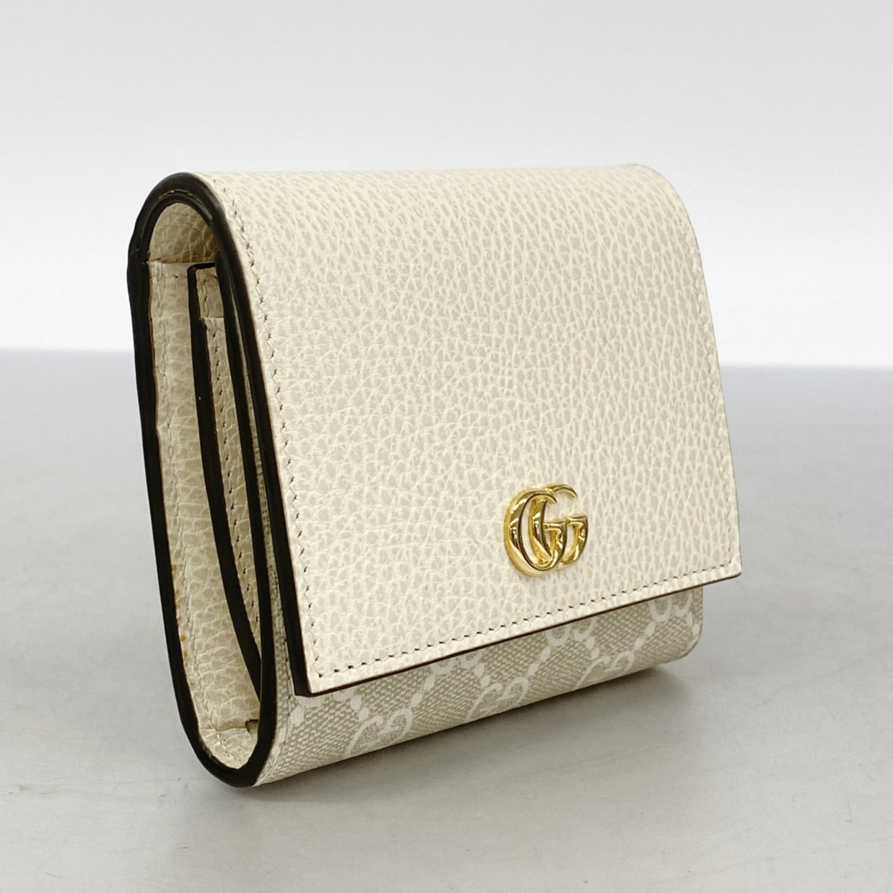 Gucci GG Marmont Supreme Wallet Leather Ivory Beige