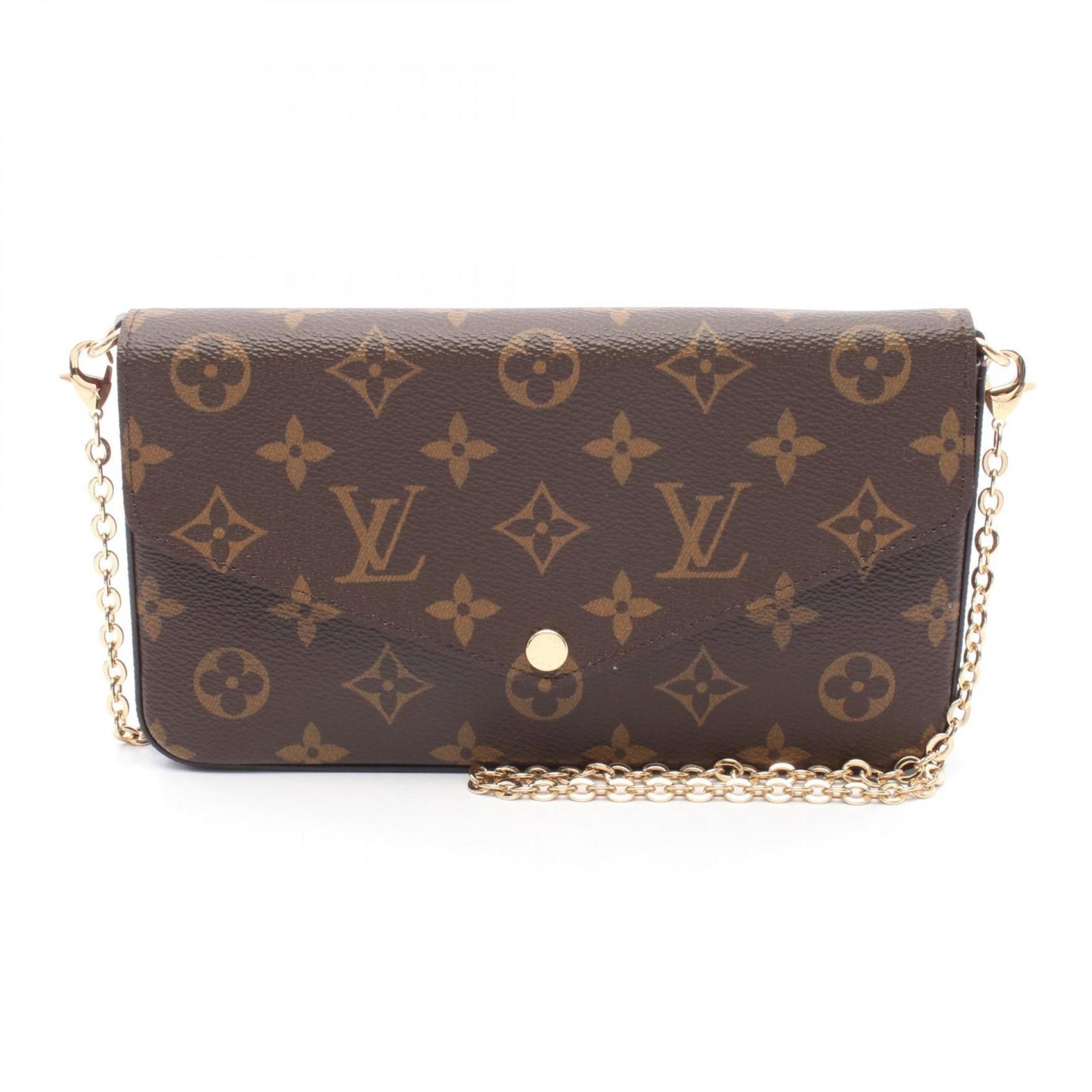 Louis Vuitton Pochette Felicie Shoulder Bag Coated Canvas Monogram Brown