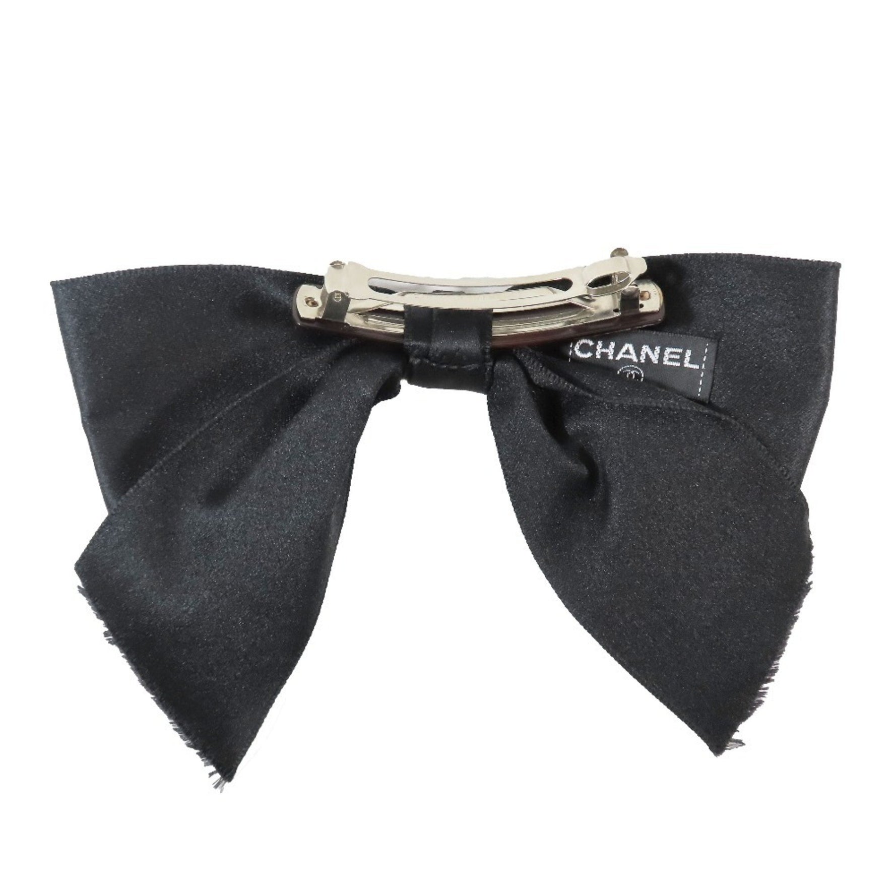 CHANEL Satin Ribbon Barrette Accessories Hair Clips Hairpins