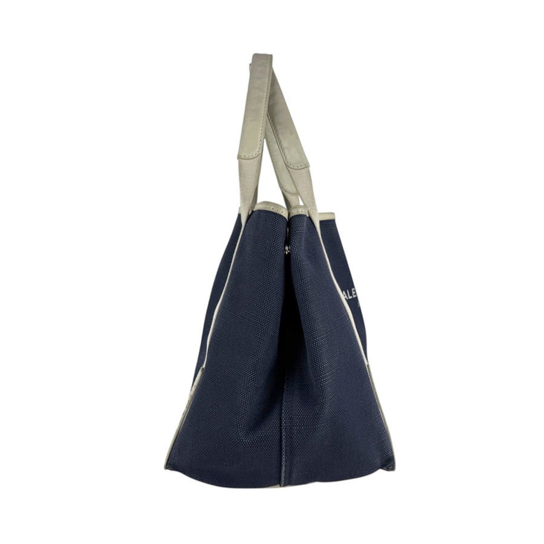 Balenciaga Navy Cabas S Canvas Tote Bag in and Ivory (Z6604)