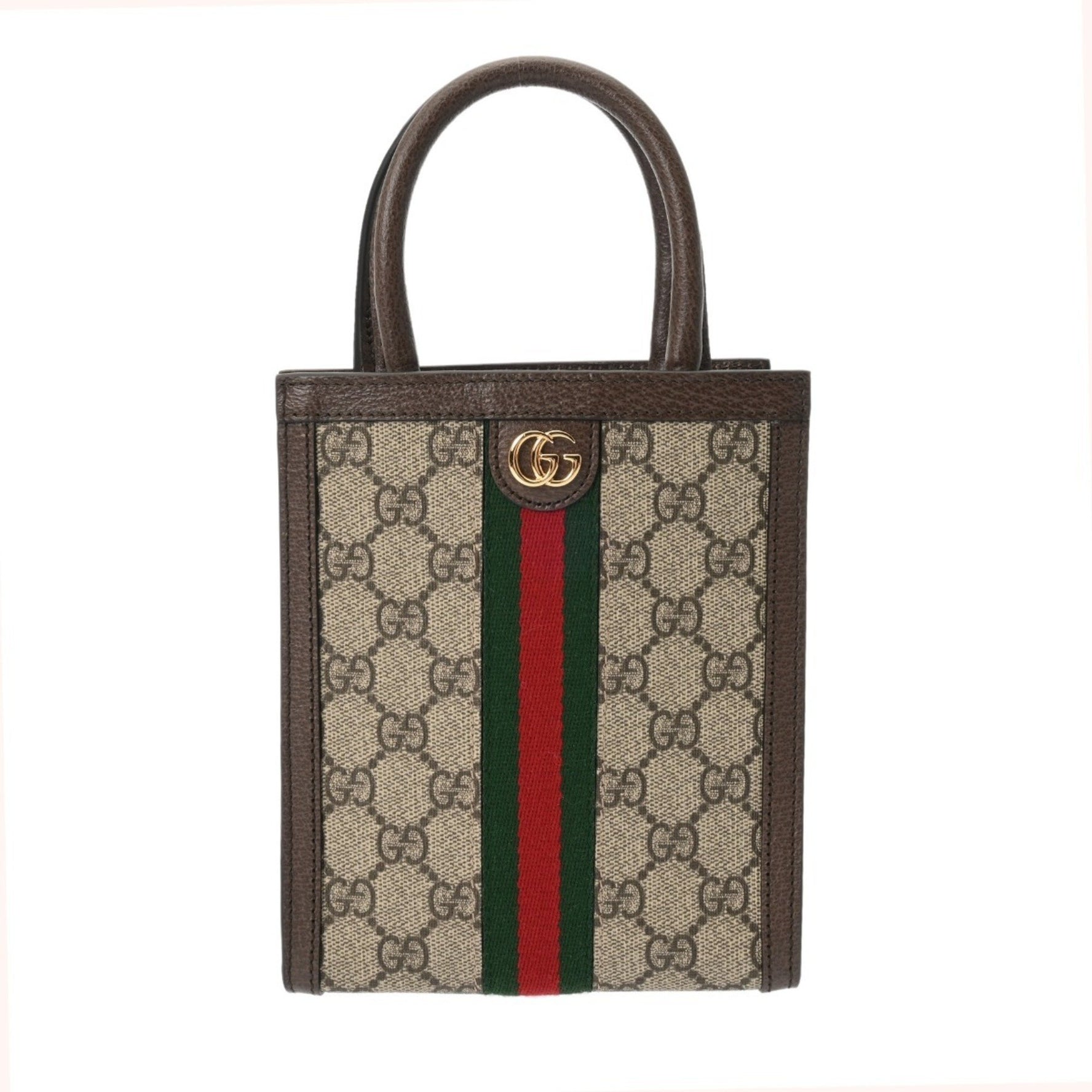 GUCCI Super Mini Bag, GG Supreme Canvas and Leather Handbag, Like New