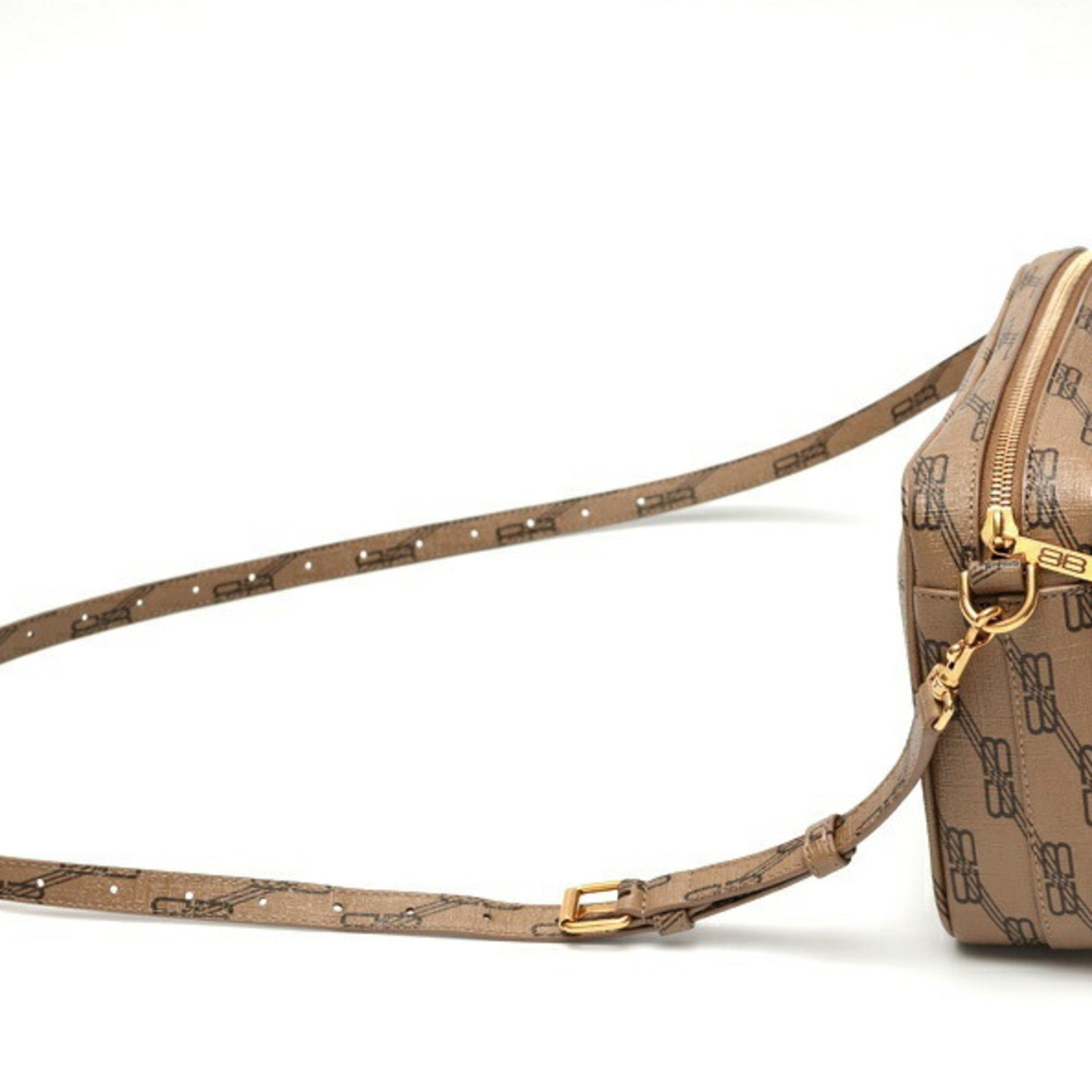 Balenciaga BB Monogram Signature Medium Camera Bag Shoulder Brown S-158730