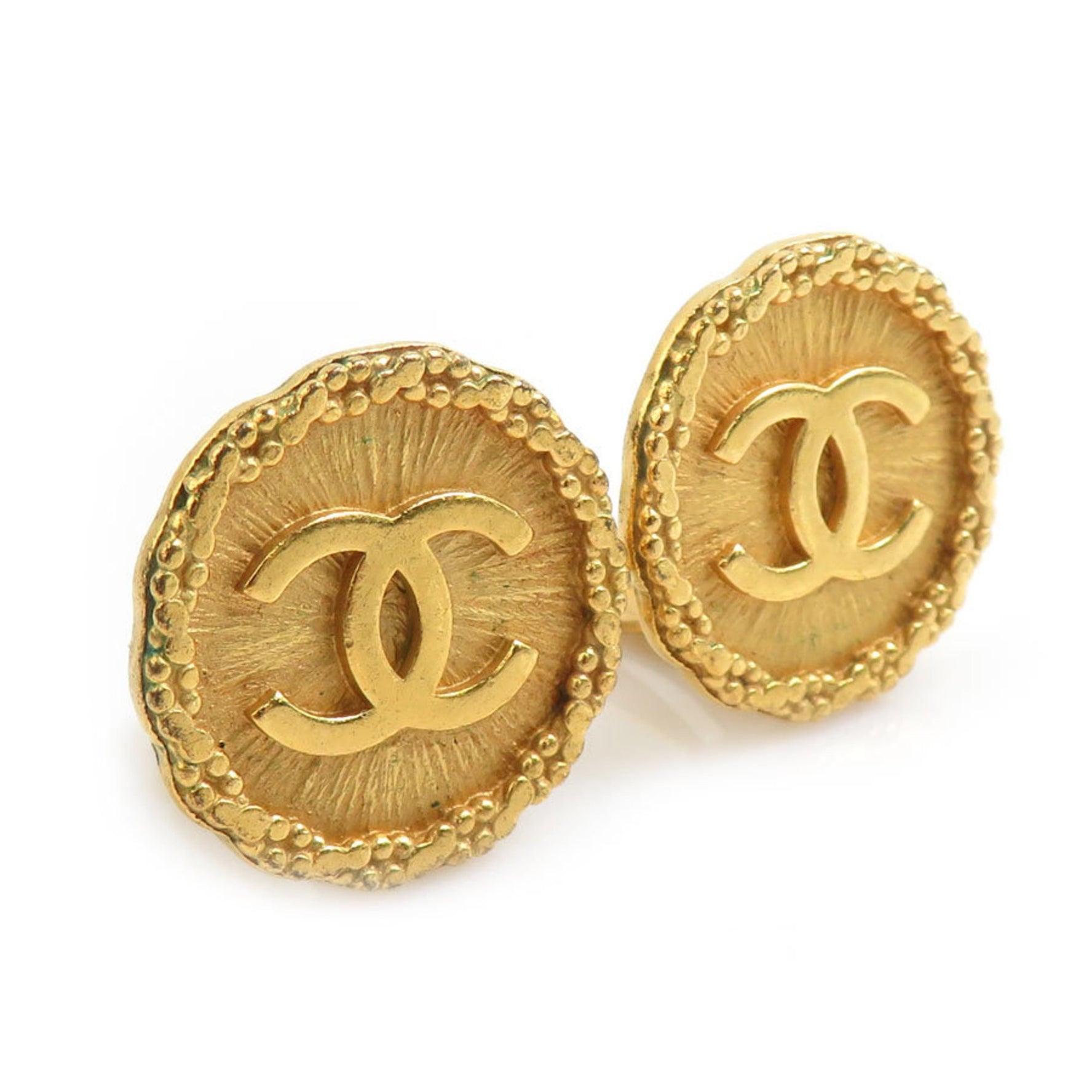 CHANEL Coco Mark Metal Earrings