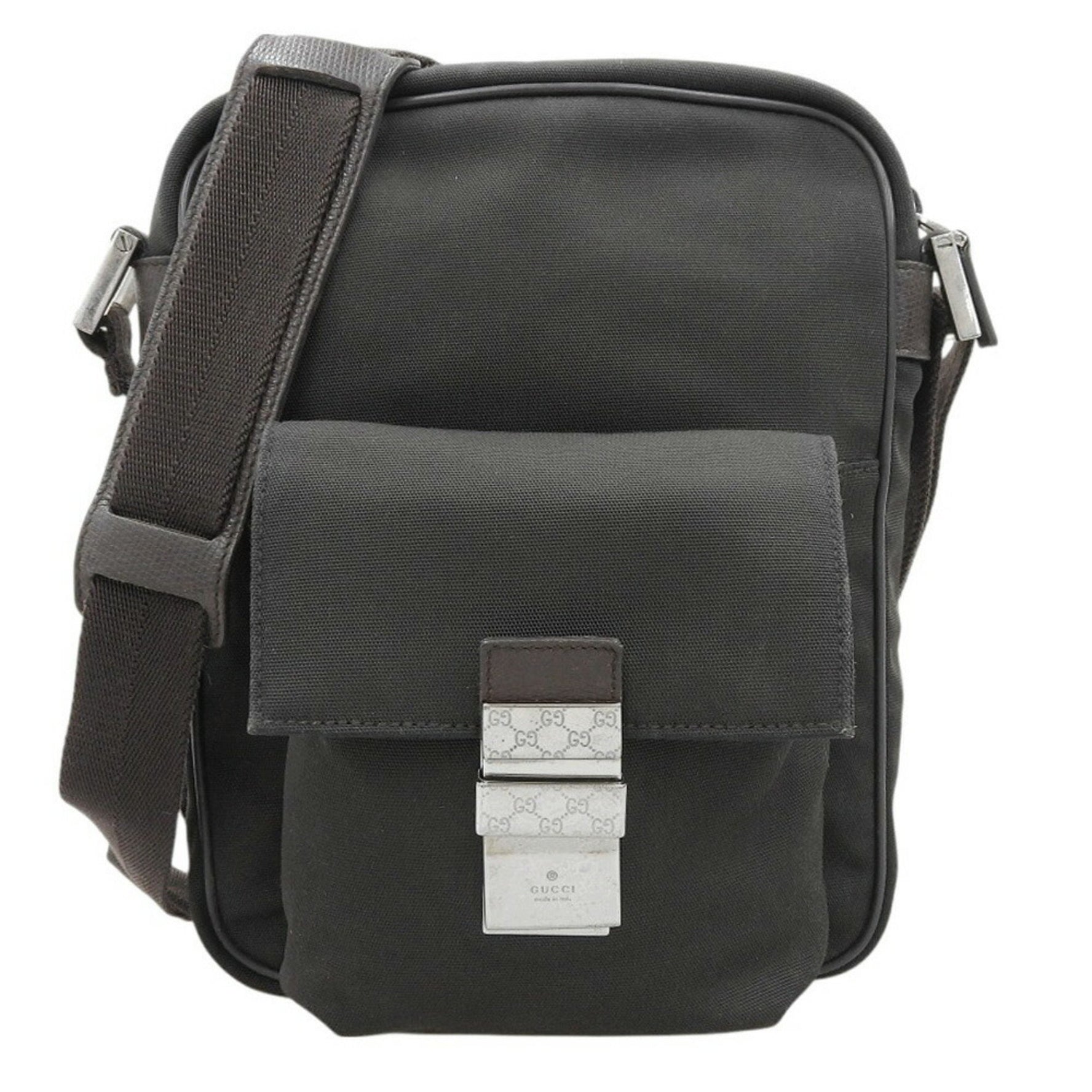 GUCCI Shoulder Bag Nylon Dark Brown