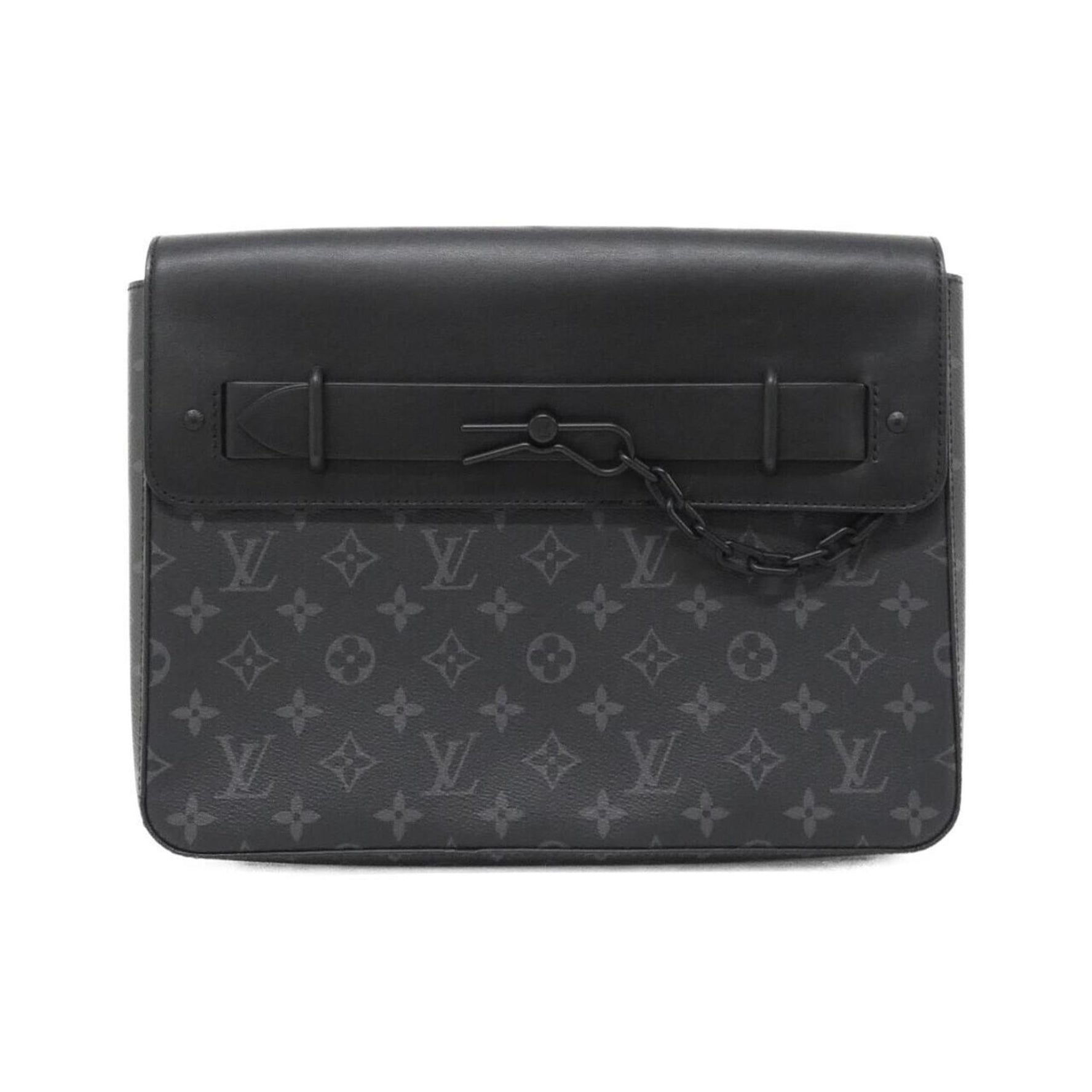 Louis Vuitton Monogram Eclipse Pochette Steamer Clutch Handbag