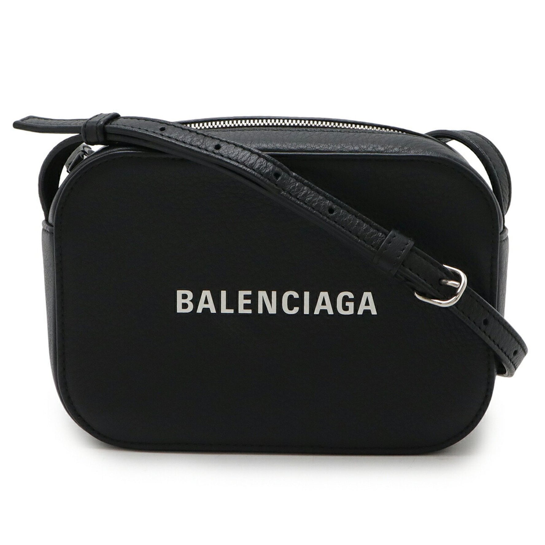 BALENCIAGA Everyday Camera Bag XS Shoulder Pochette Leather Black