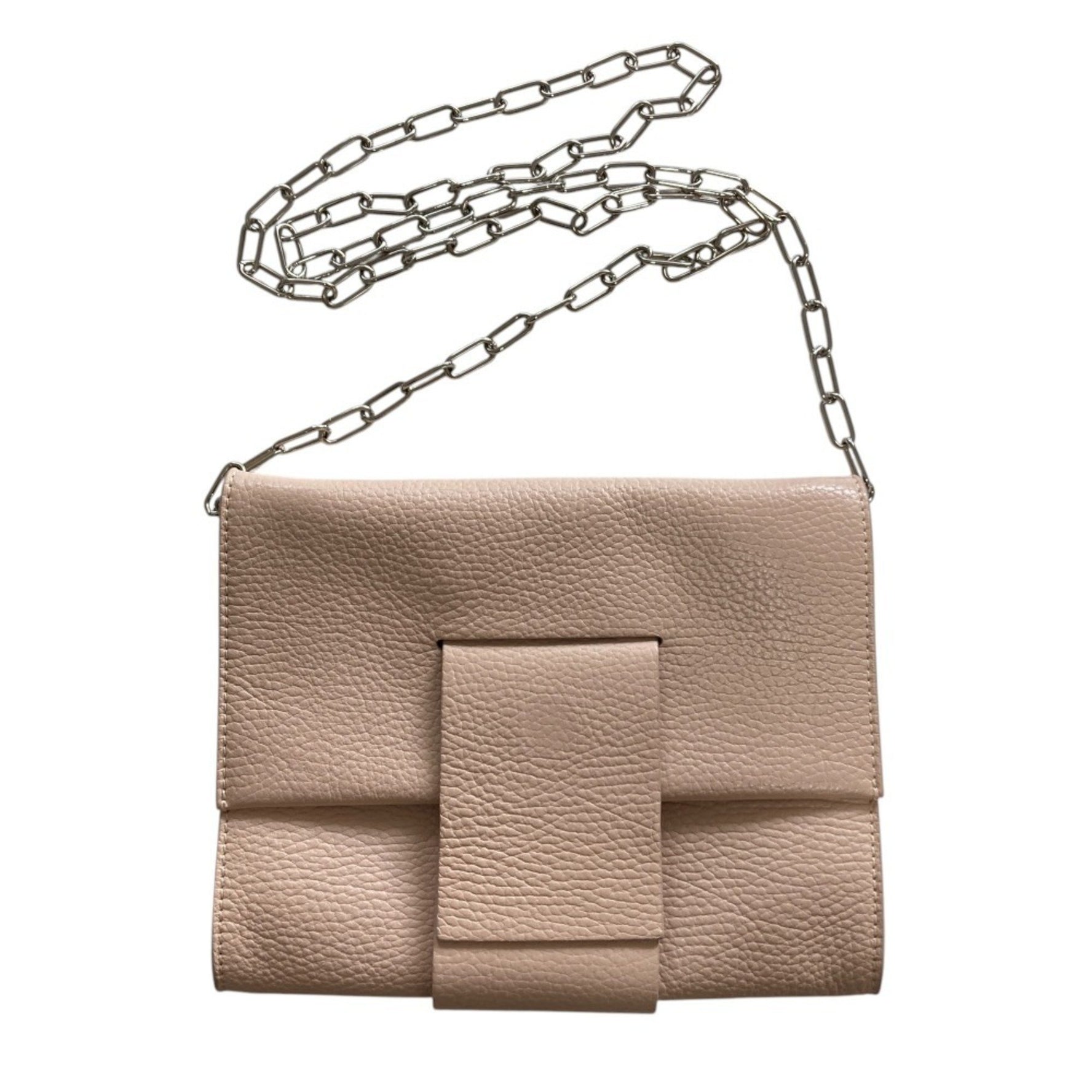 Maison Margiela Grained Leather Chain Shoulder Bag in Pink Beige