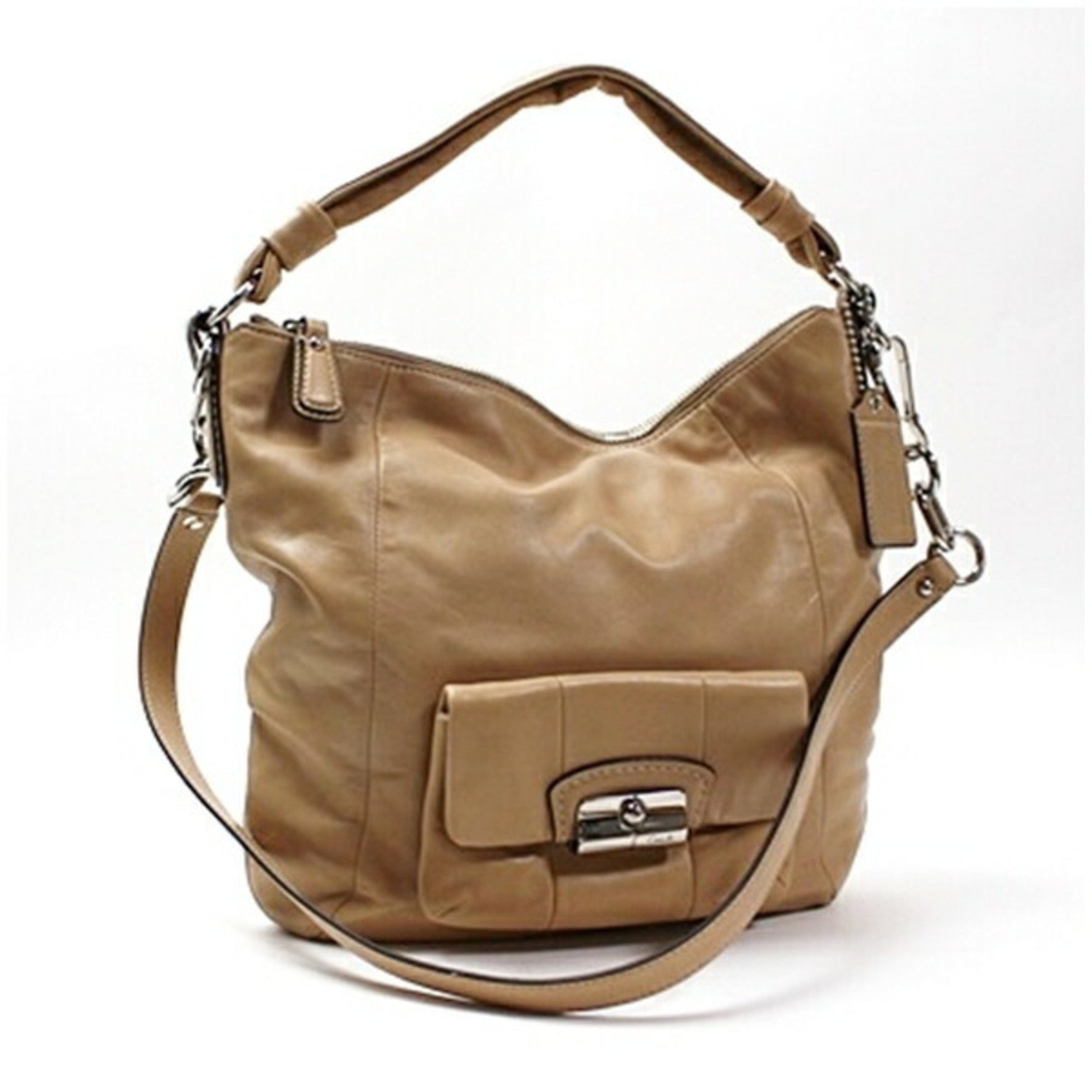 Coach shoulder bag leather beige