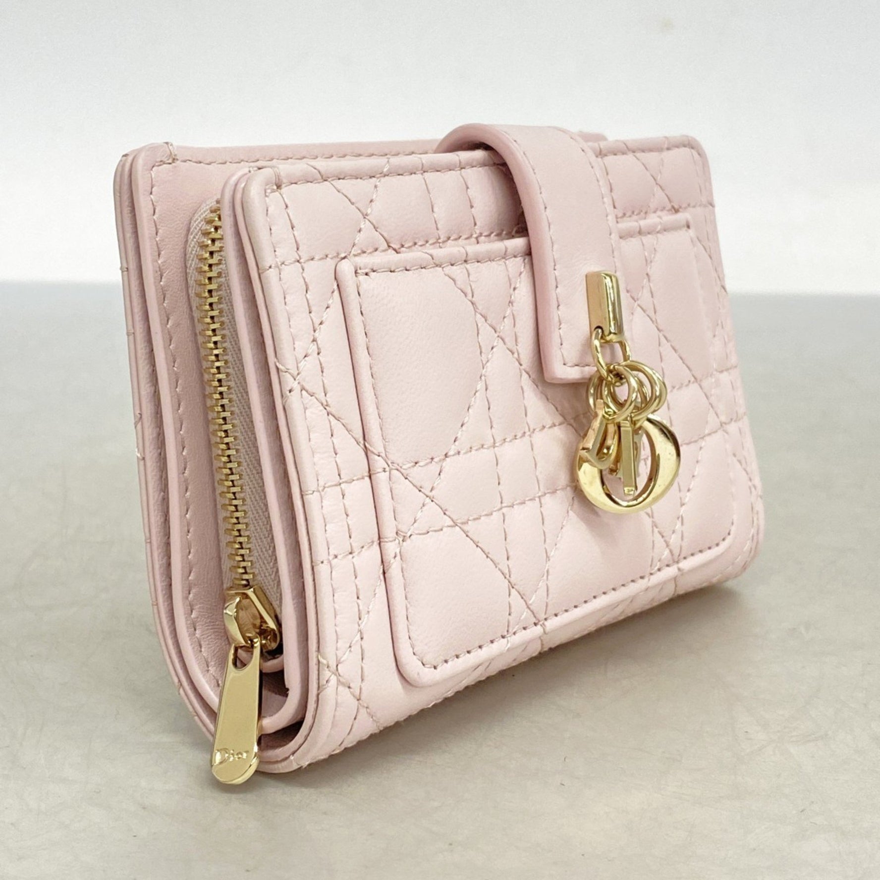 Christian Dior Cannage Leather Wallet, Champagne
