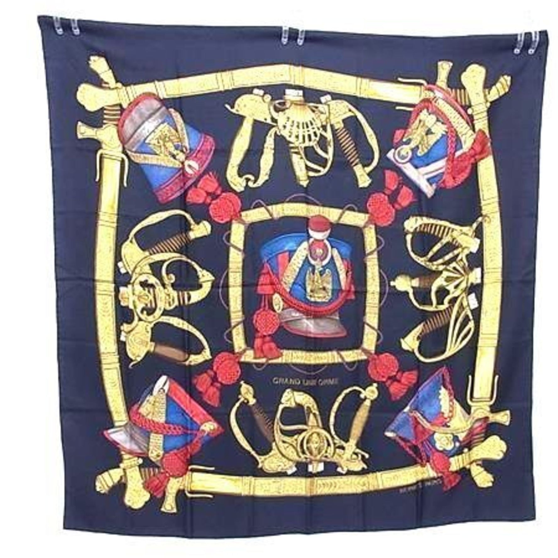 HERMES Grand Uniforme Carré 90 Scarf - Multicolor, 100% Silk, Large, Women's