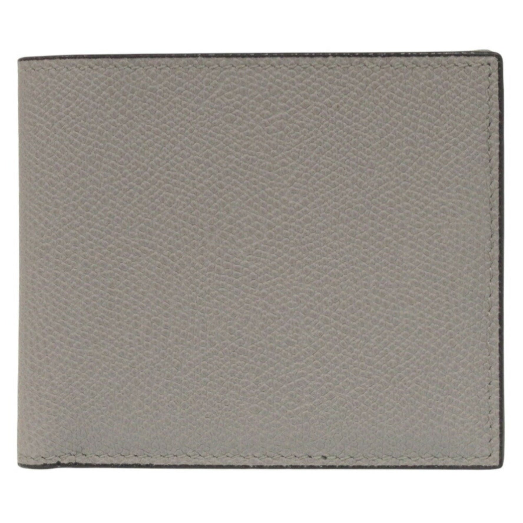 Like new Valextra leather grey bi-fold wallet 0437Valextra