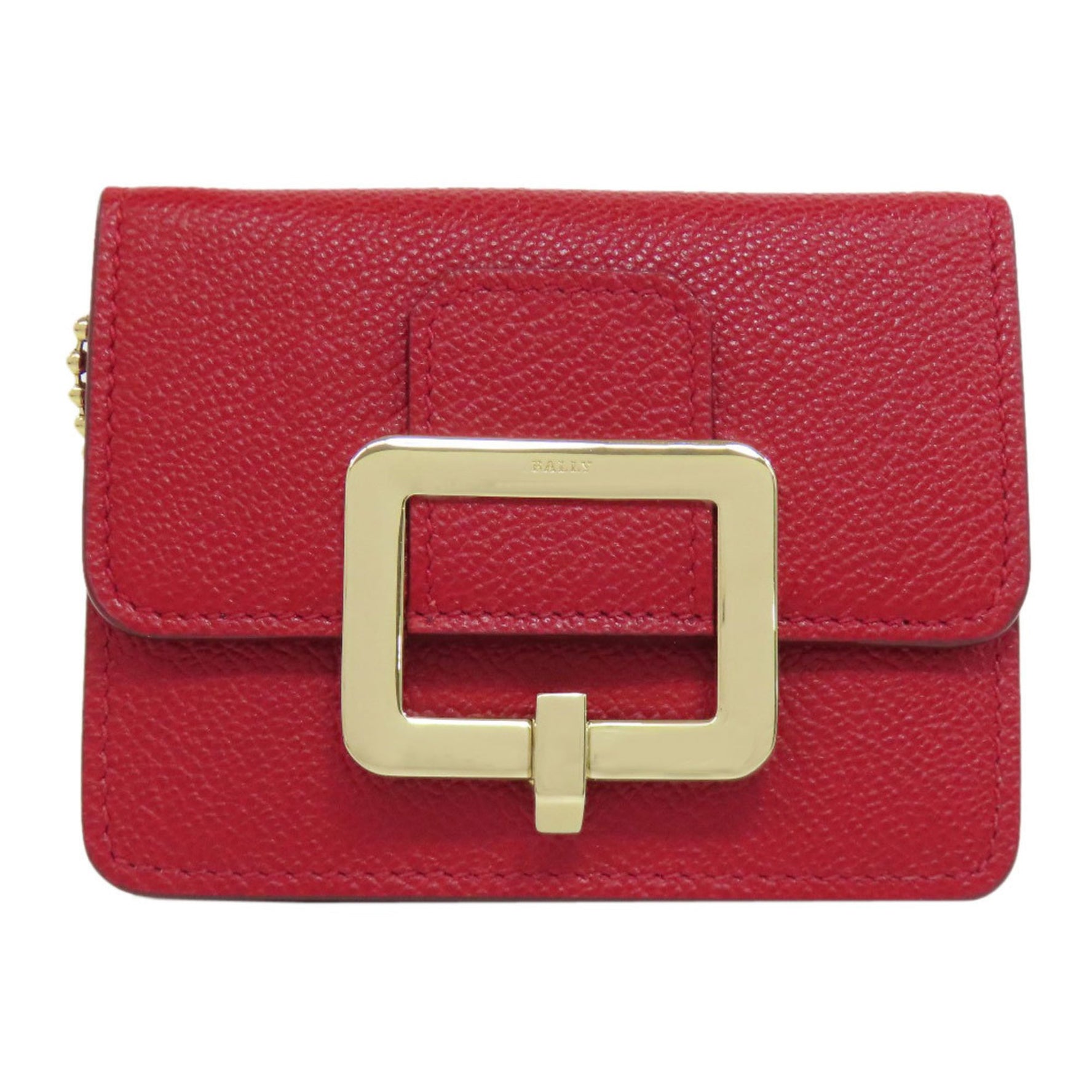 BALLY Business Card Holder/Card Case Leather Women's