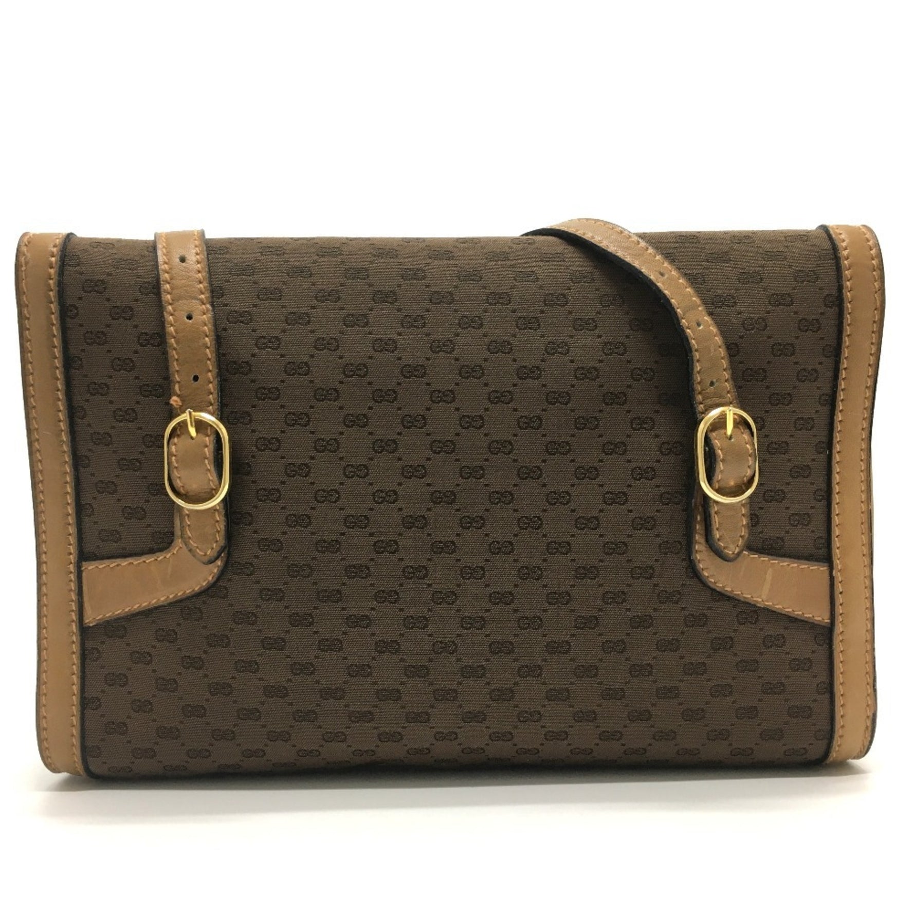 GUCCI 067 Micro GG Old Tote Bag Shoulder Canvas Leather