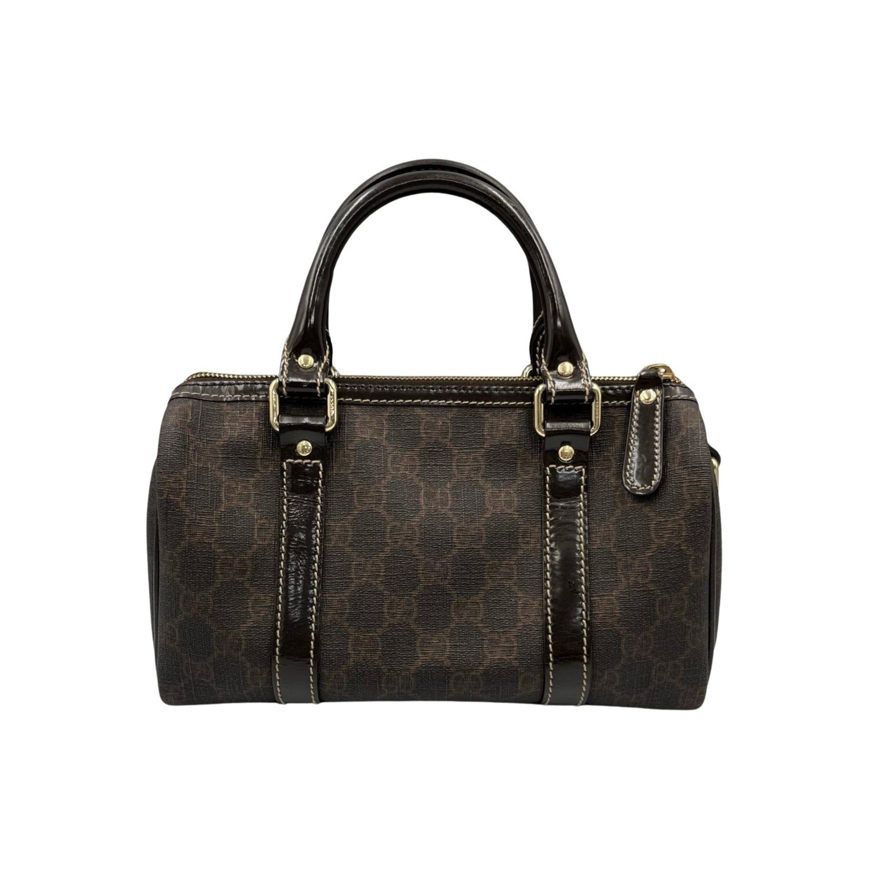 Gucci Mini Boston Handbag in GG Supreme Canvas, Brown, Women's
