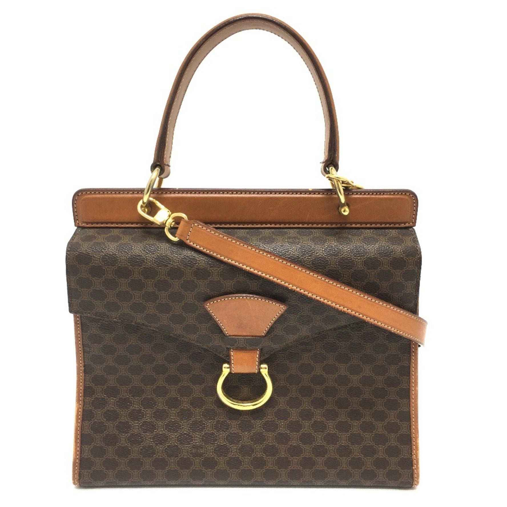 CELINE Macadam One-Handle Handbag/Shoulder Bag in PVC/Leather