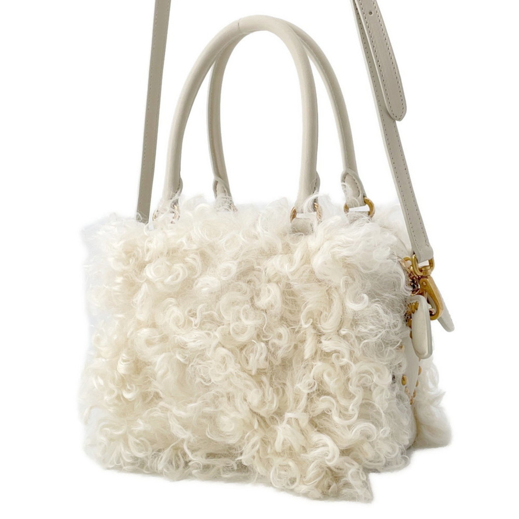 Miu Miu Miu Zipped Sheepfur Handbag MIUMIU