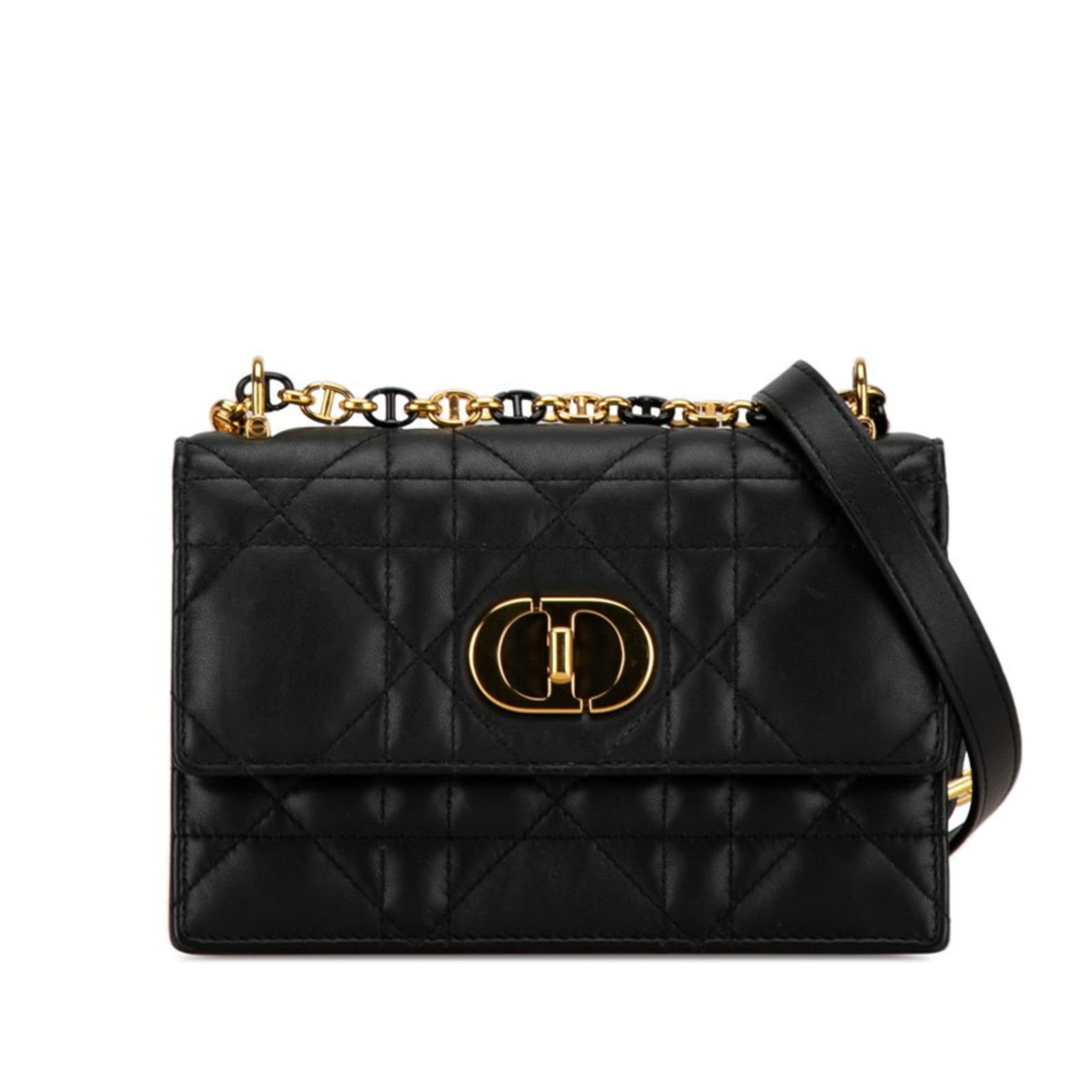 Christian Dior Dior Miss Caro Macrocannage Chain Shoulder Bag Lambskin