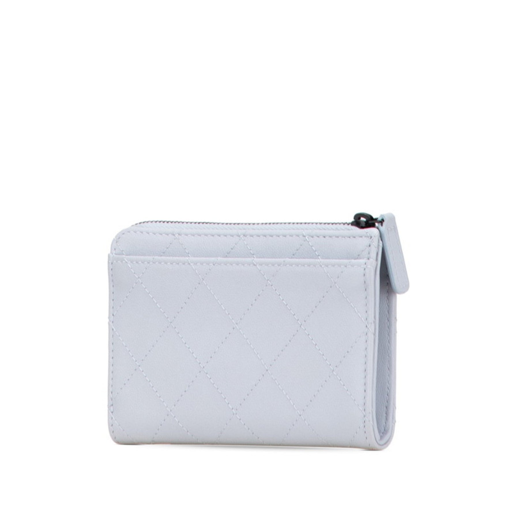 CHANEL Matelasse Coco Mark Business Card Case Compact Wallet Leather