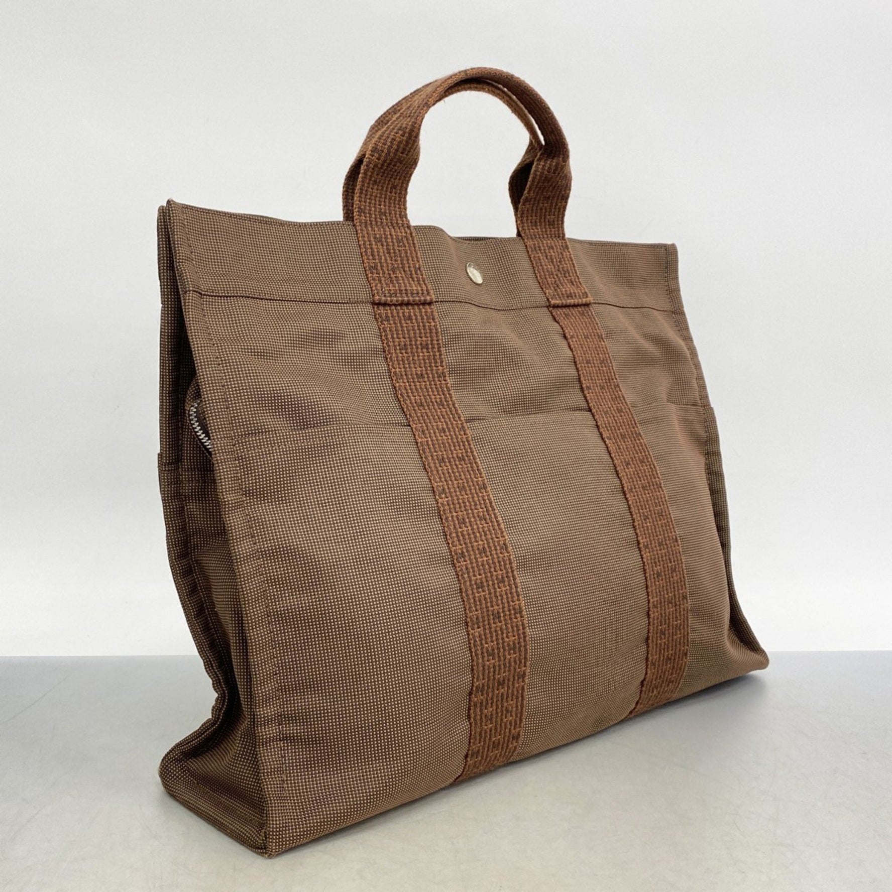 Hermes Hermès Air Line MM Canvas Tote Bag, Brown, Women's
