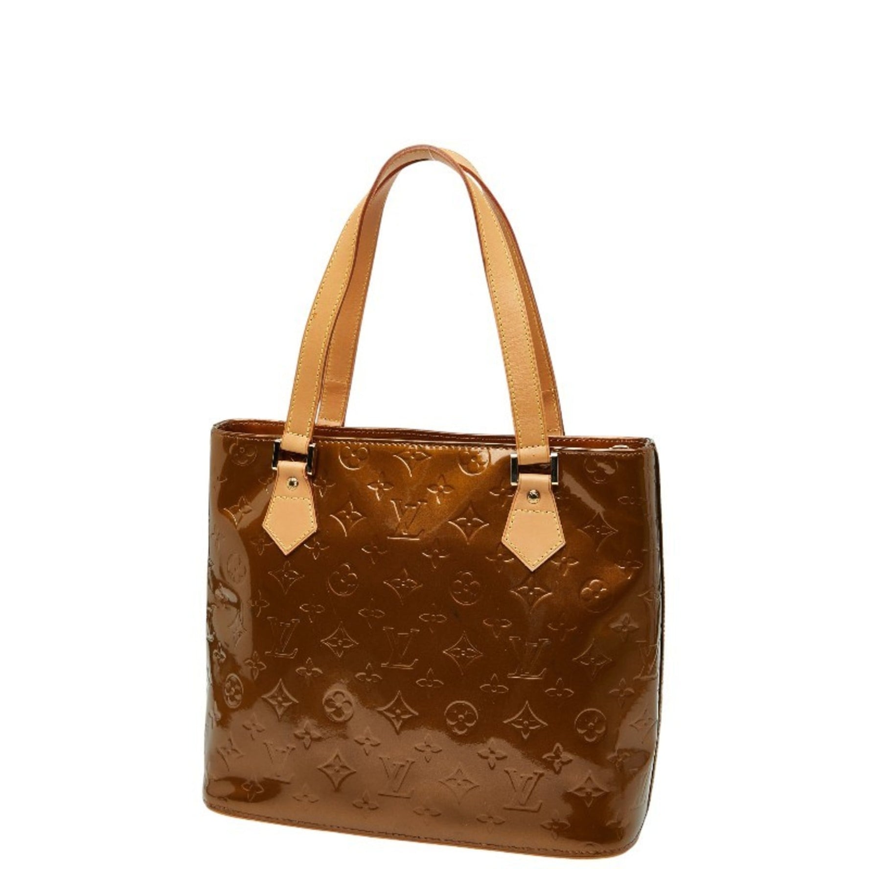 Louis Vuitton Monogram Vernis Houston Handbag Tote Bag Bronze Brown Patent Leather LOUIS VUITTON