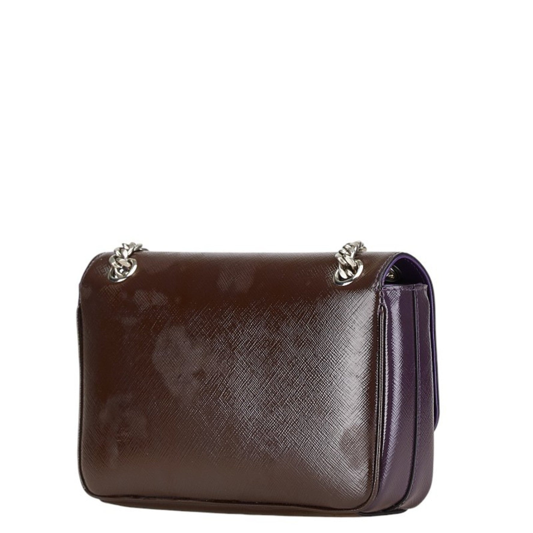 Prada Saffiano Chain Crossbody Shoulder Bag Enamel