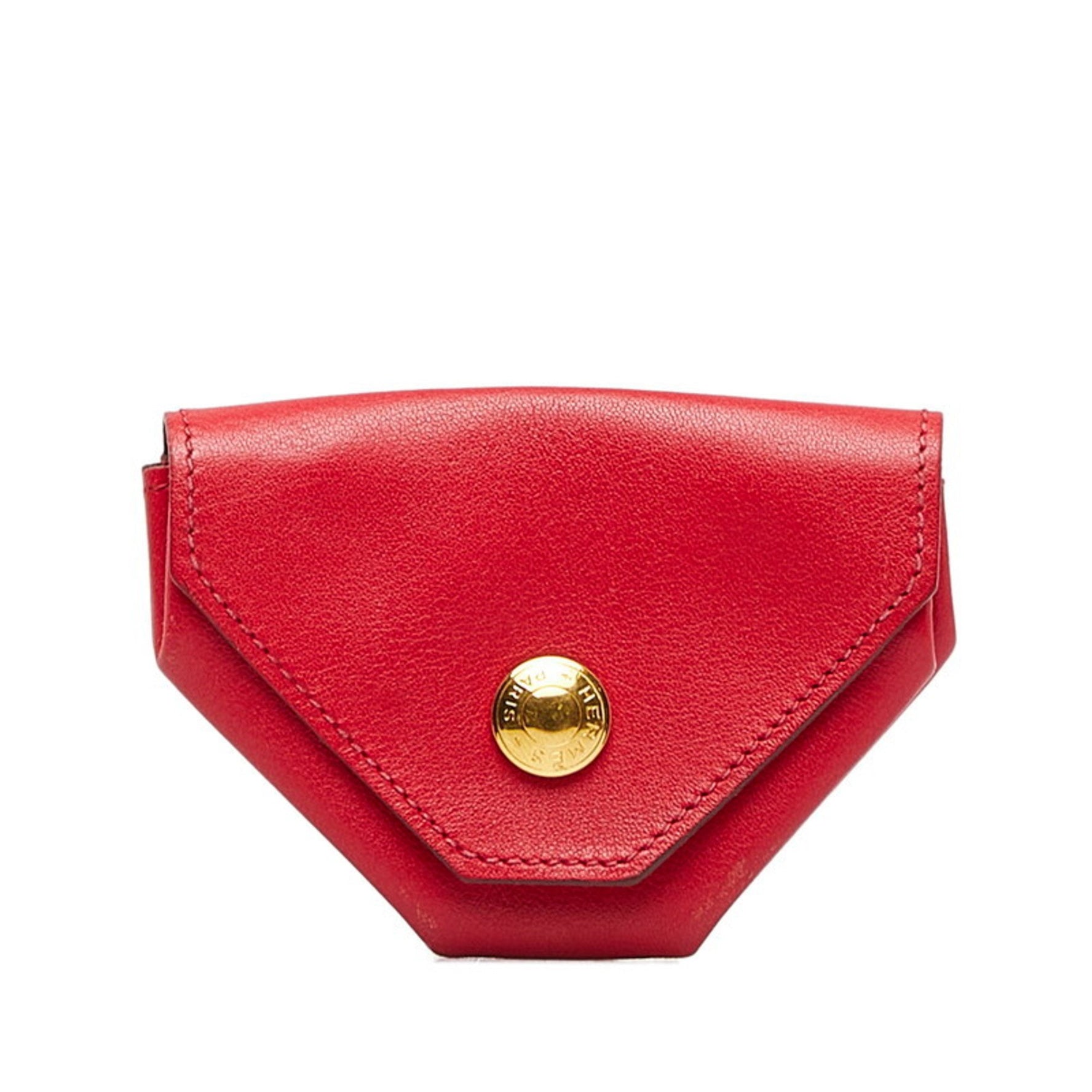 Hermes Levan Quatre Coin Case Red Leather Women's HERMES
