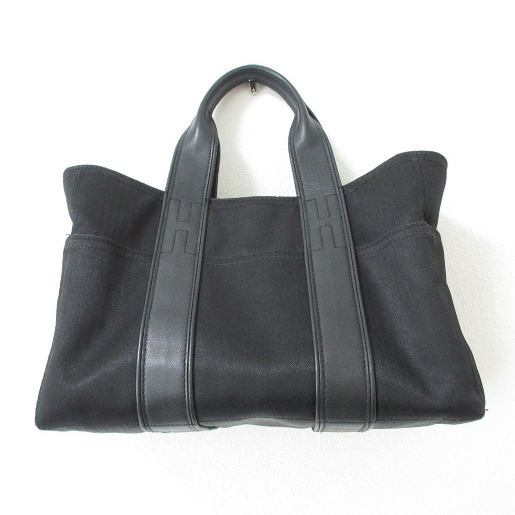 HERMES Acapulco PM Canvas Leather Tote Bag Men's