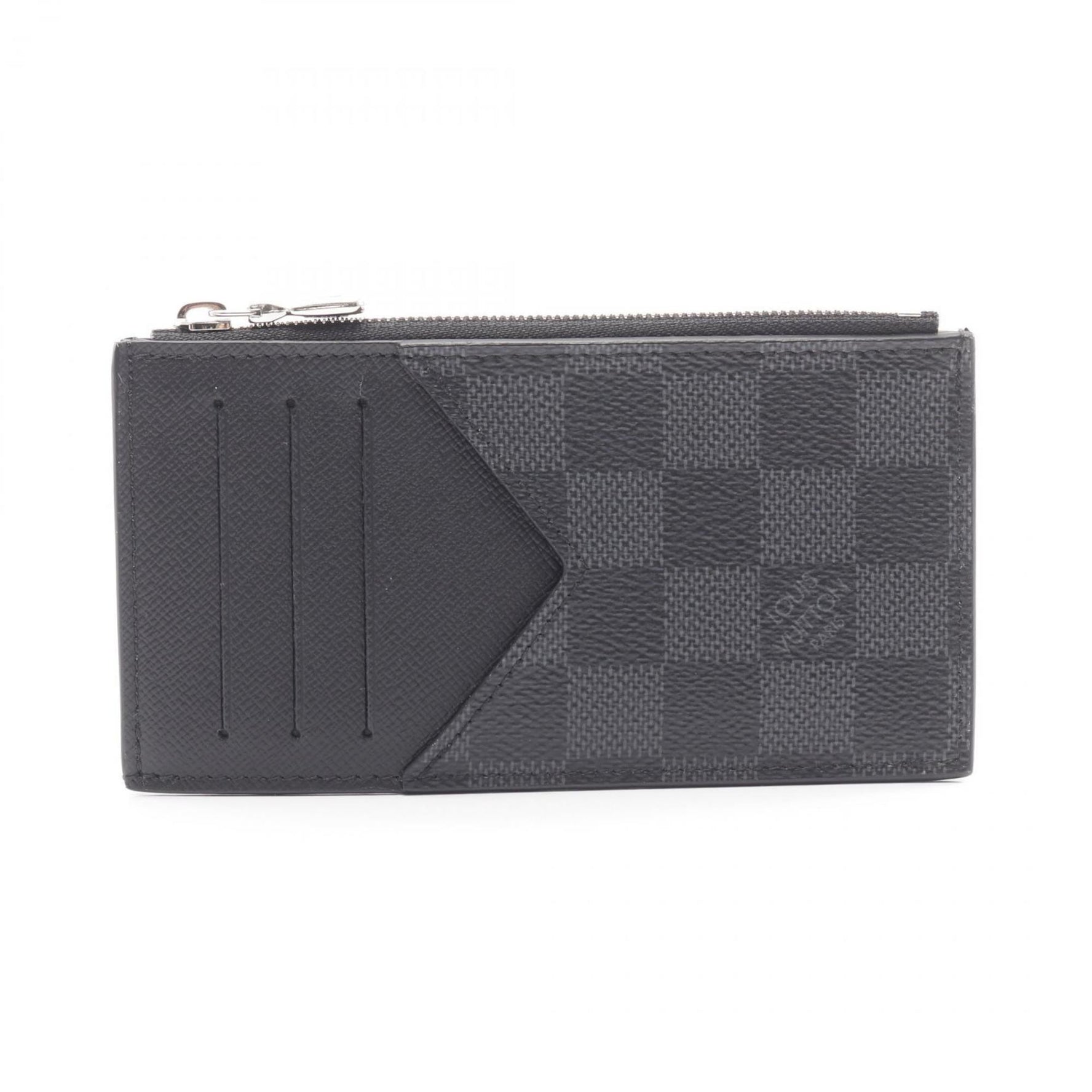 Louis Vuitton Coin Card Holder, Business Case, Leather Coated Canvas with Damier Graphite