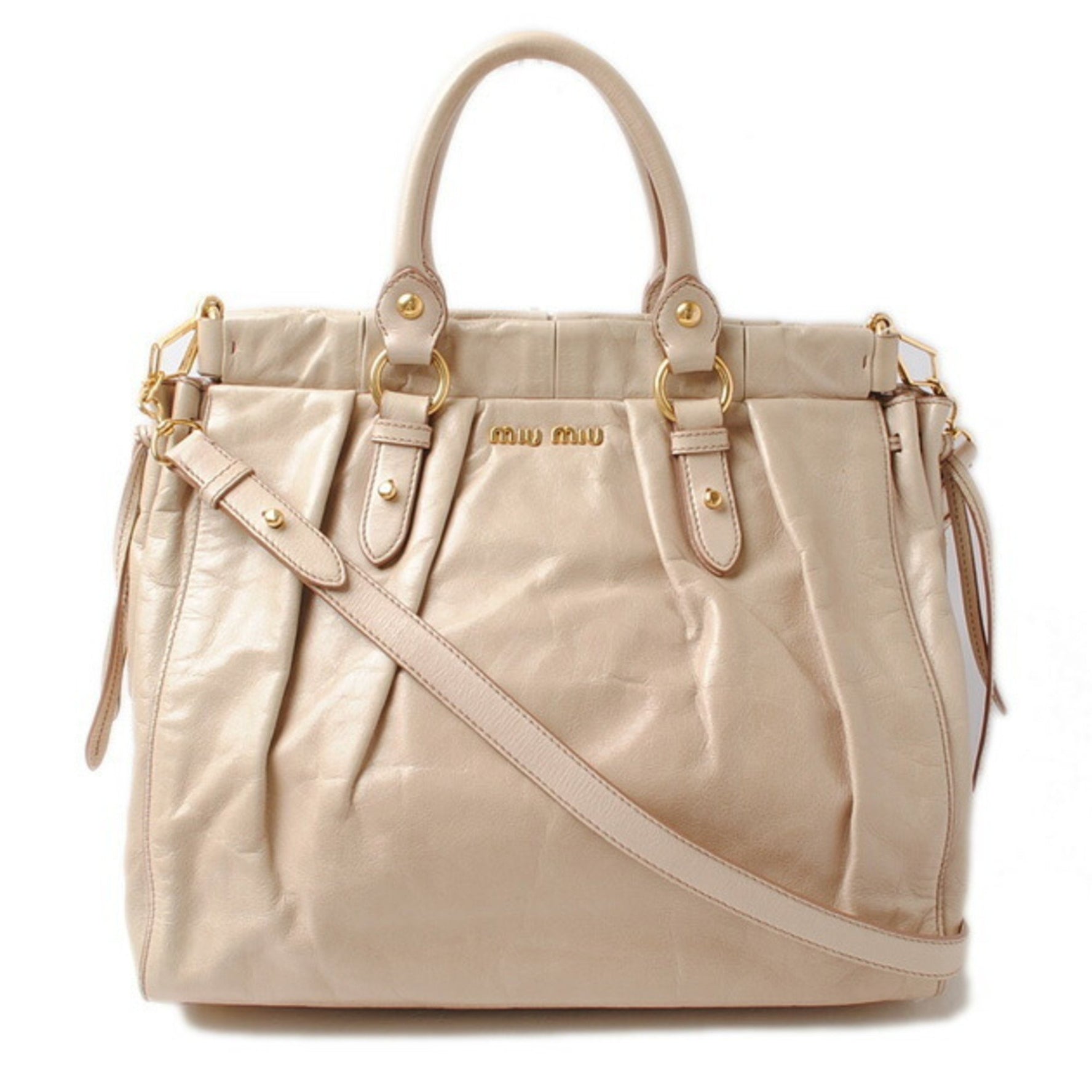 Miu Miu Miu Shoulder Bag Tote mumiu VITELLO LUX Leather