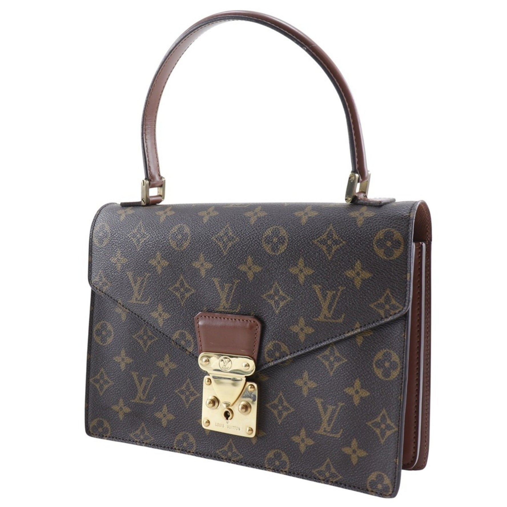 Louis Vuitton Concorde Handbag Monogram Canvas Made in France 1991 Snap Lock Concord