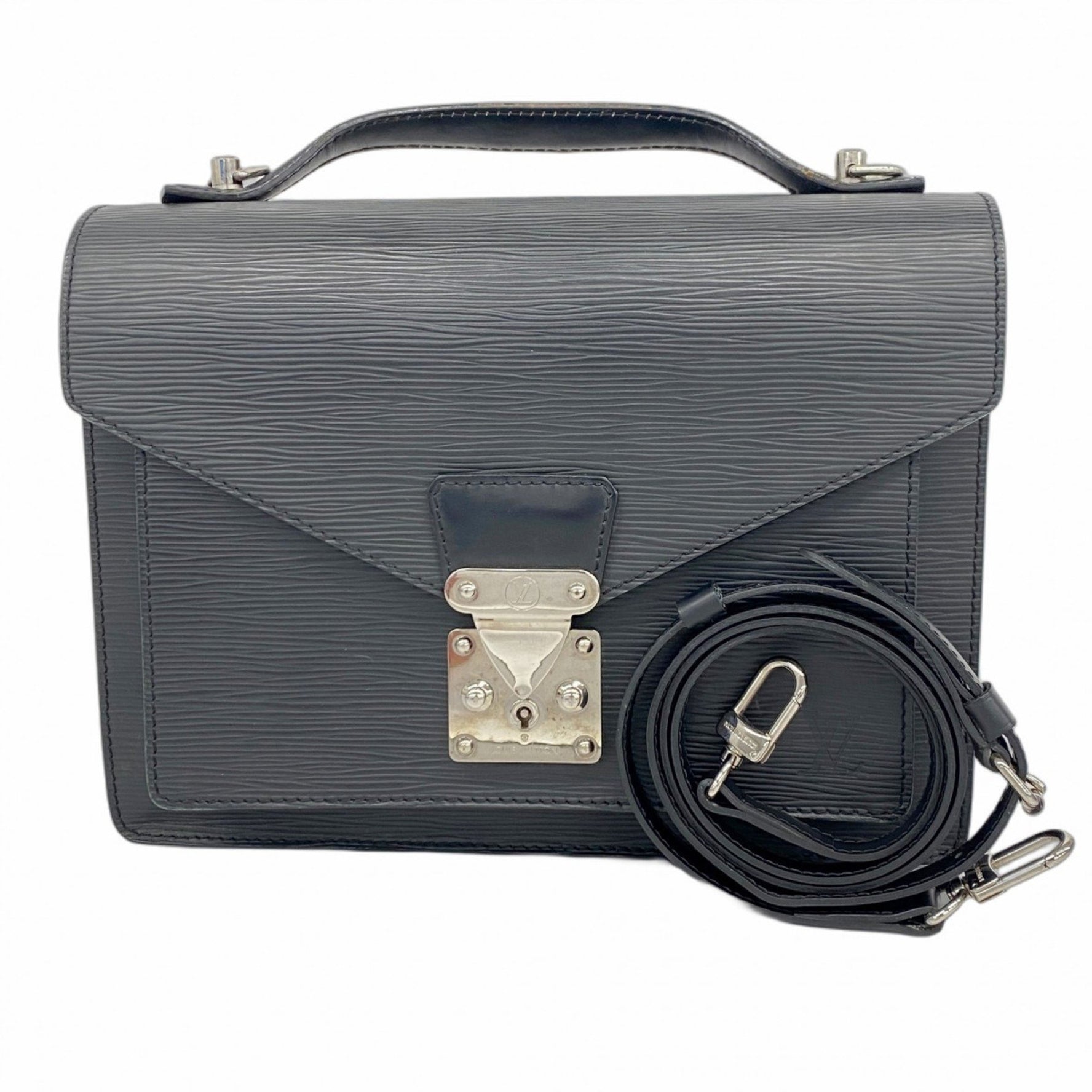 Louis Vuitton Epi Monceau Handbag M52792 Noir Women's