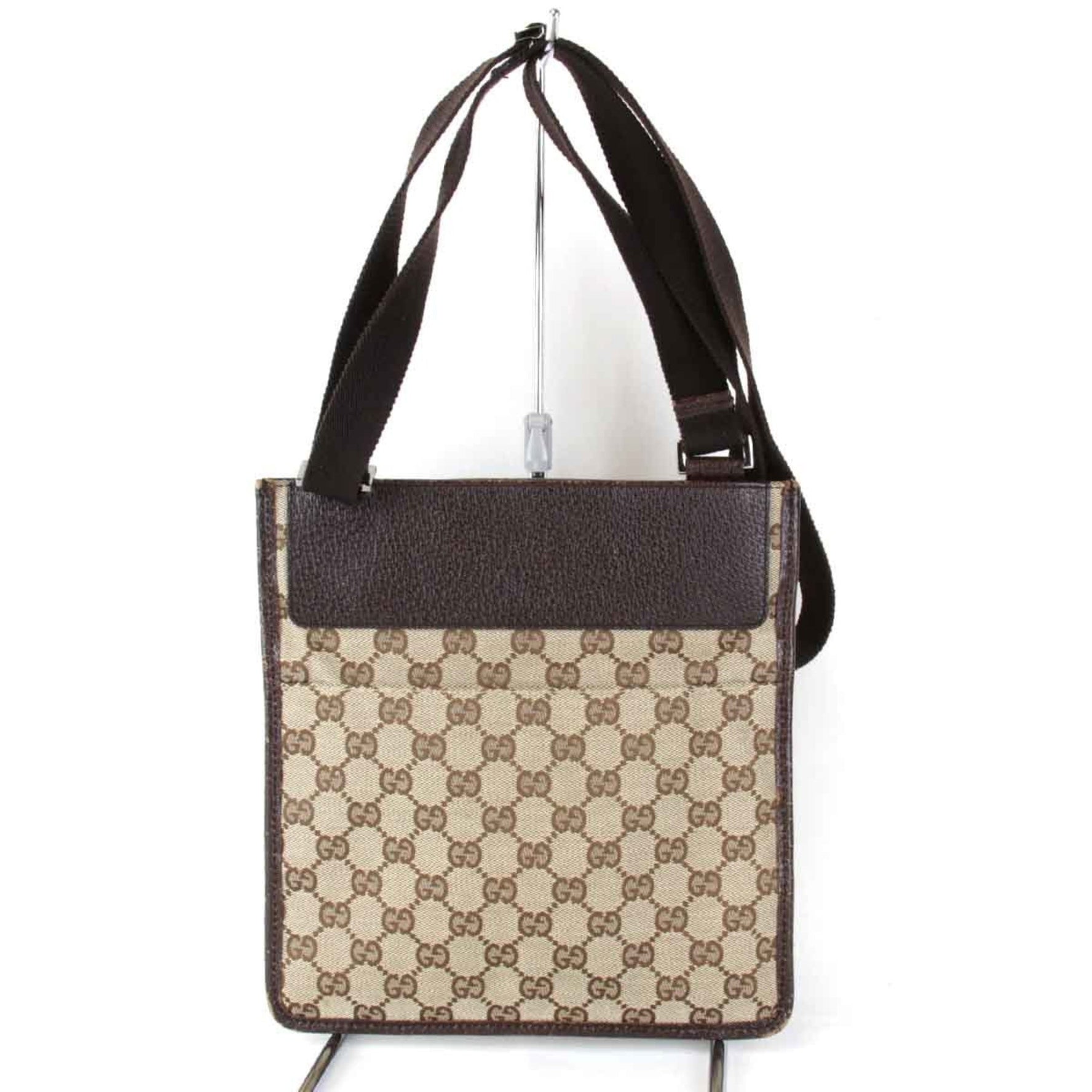 GUCCI Shoulder Bag GG Canvas Brown Women's