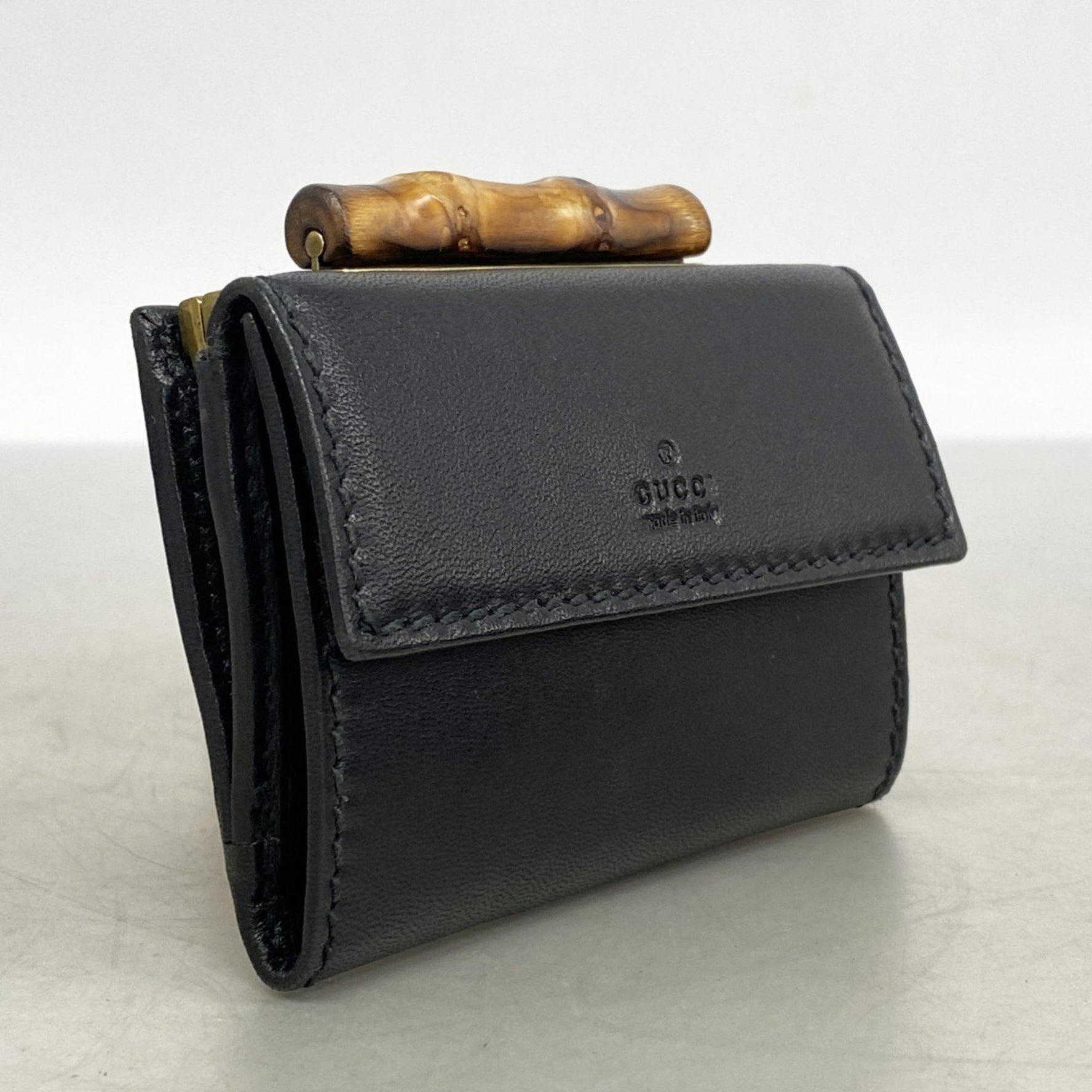 Gucci Bamboo Tri-fold Wallet Leather