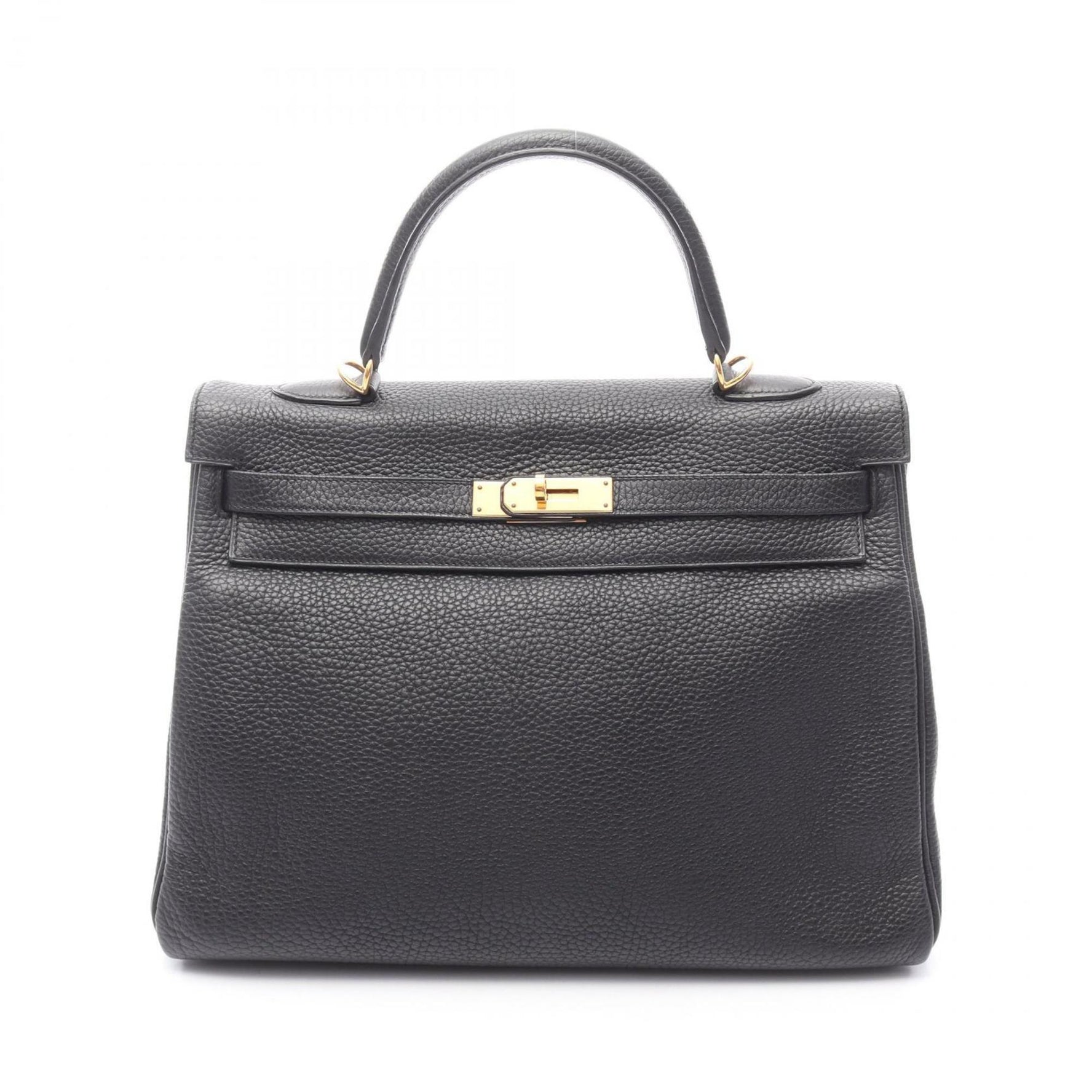 Hermes Kelly 35 handbag, leather Togo, women's, black