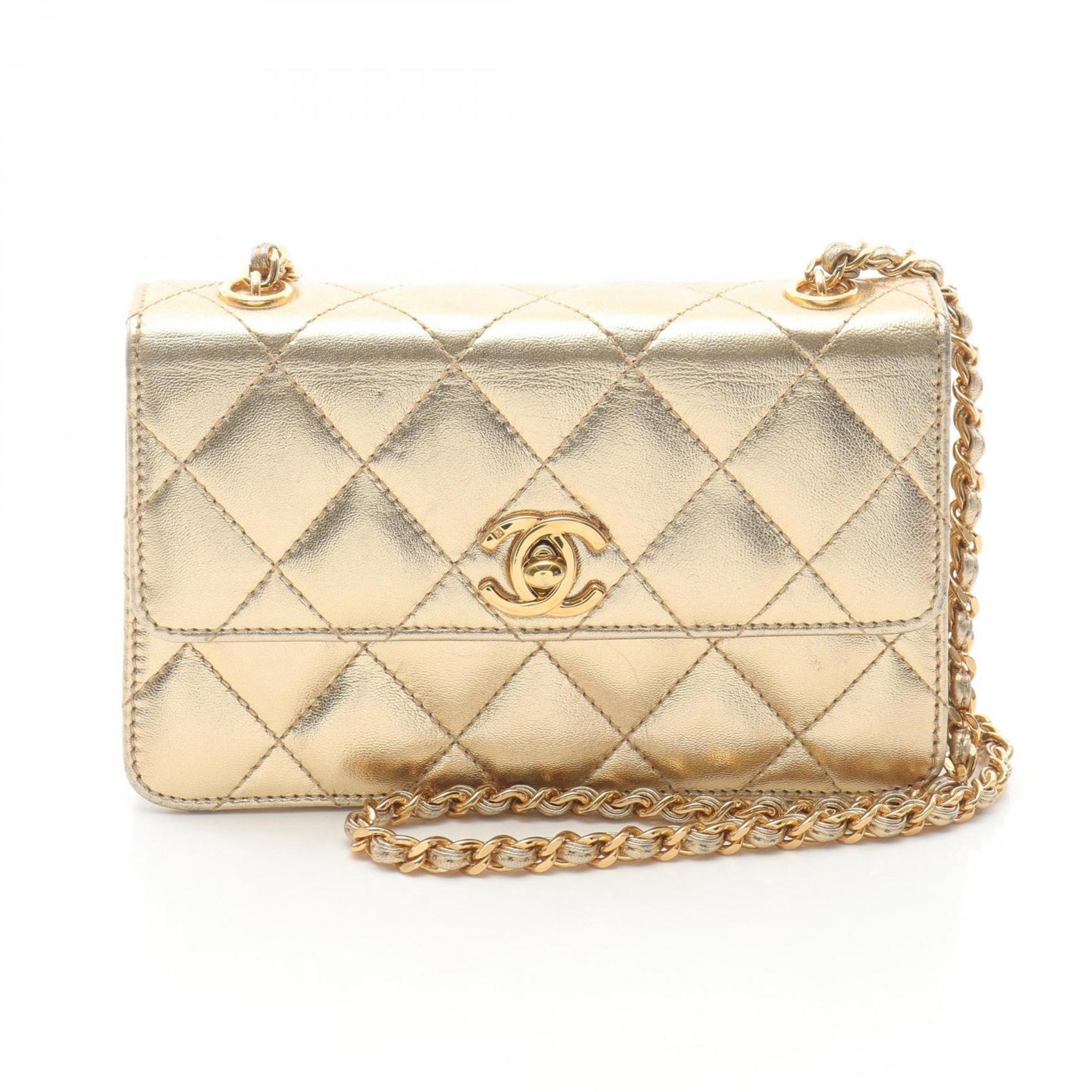 CHANEL Mini Matelasse Shoulder Bag, Lambskin Leather
