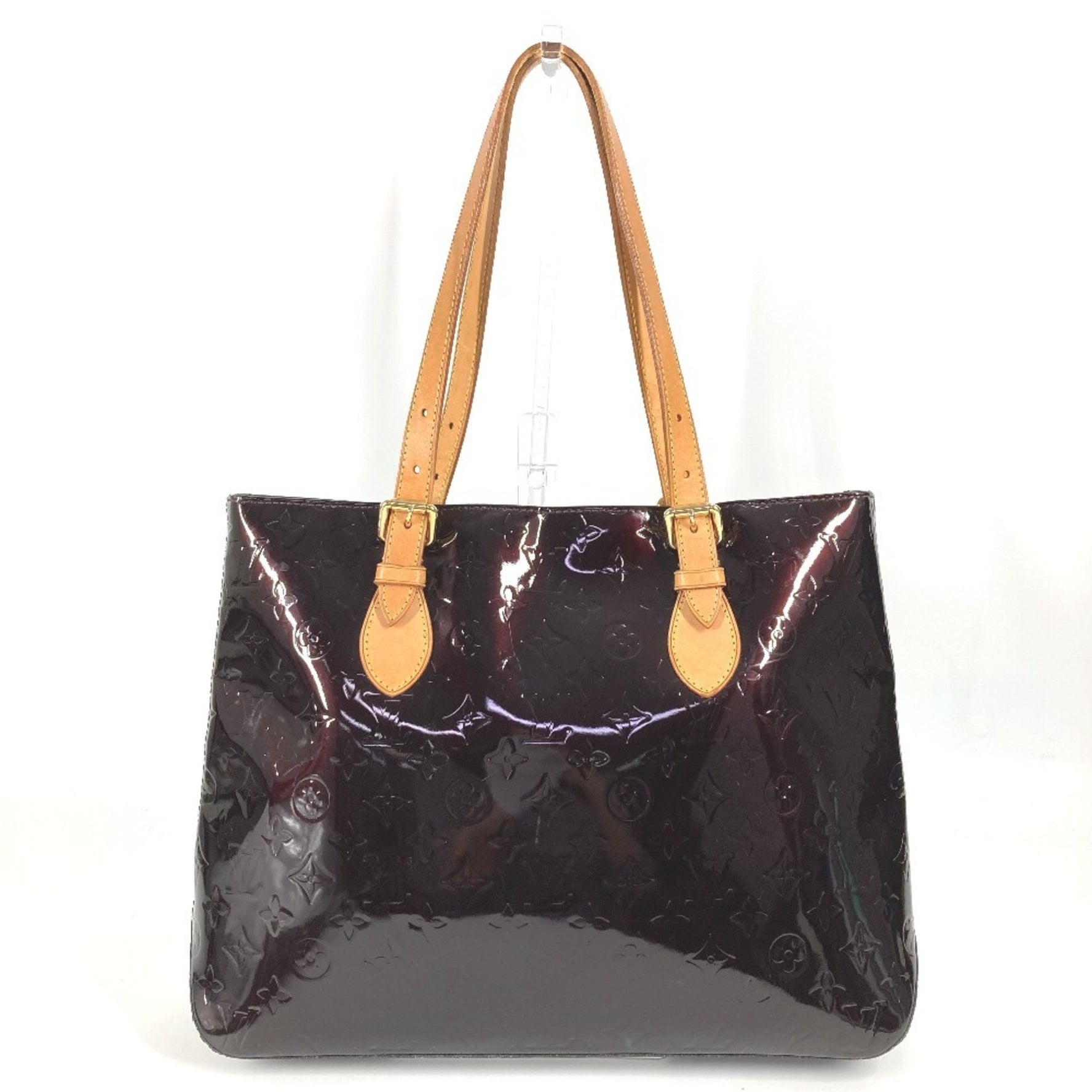 Louis Vuitton Monogram Vernis Brentwood Tote Bag, Shoulder Blurred, Canvas, Amaranth, Purple