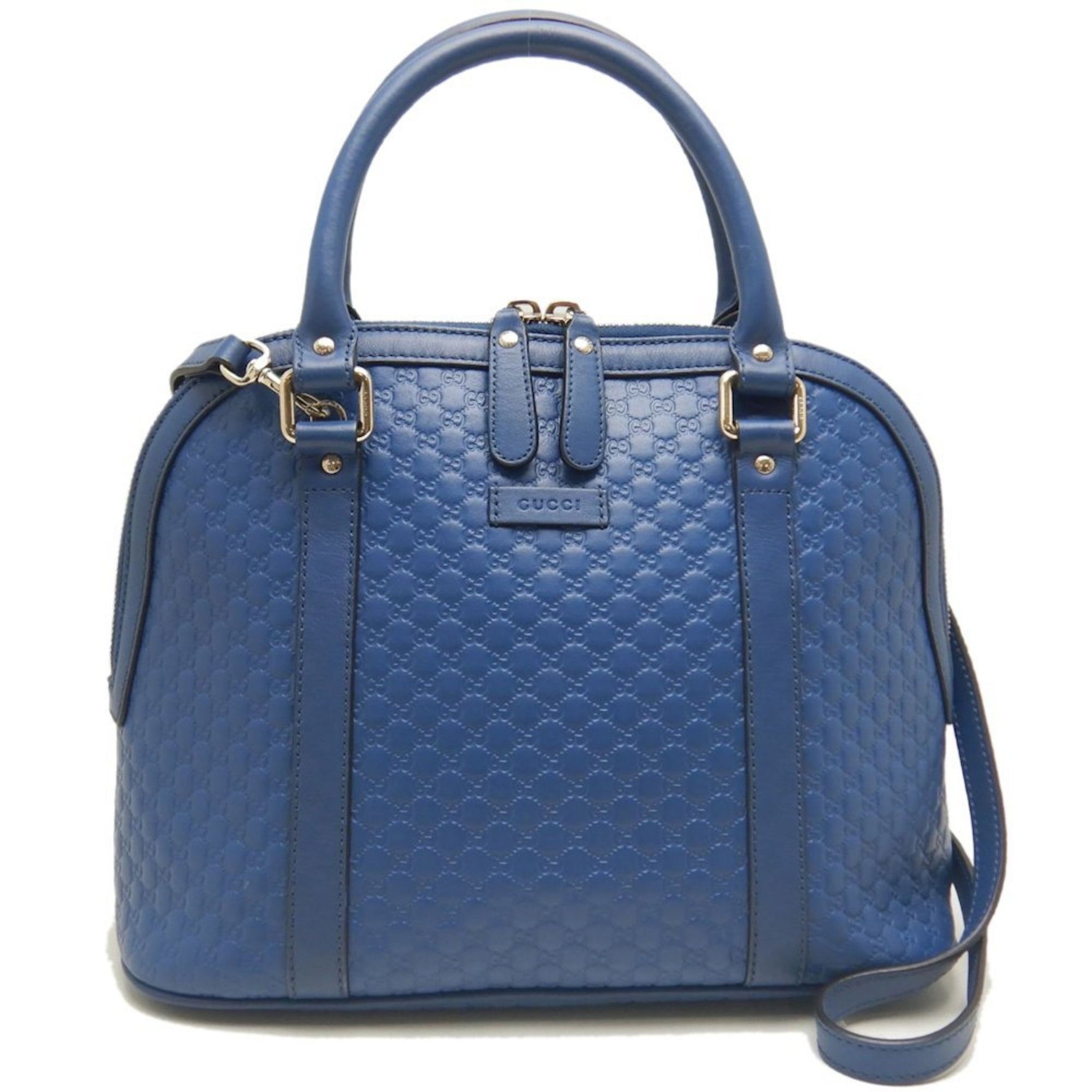 GUCCI Handbag Micro Guccissima Leather Blue Outlet