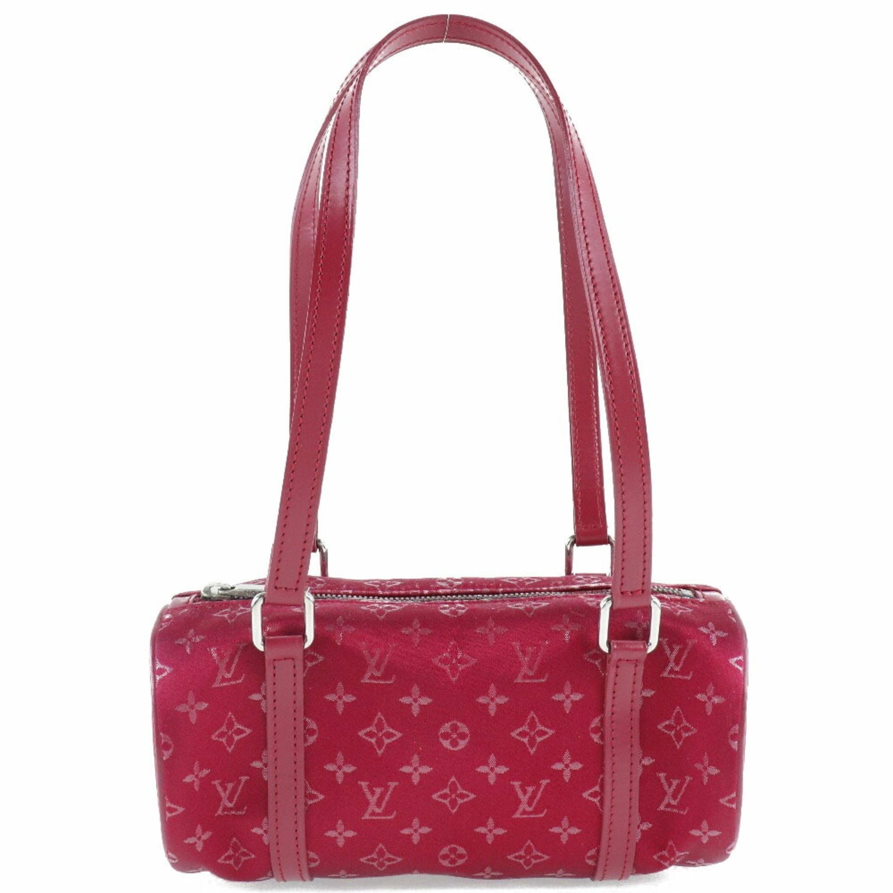 Louis Vuitton Little Papillon Monogram Satin Red Handbag