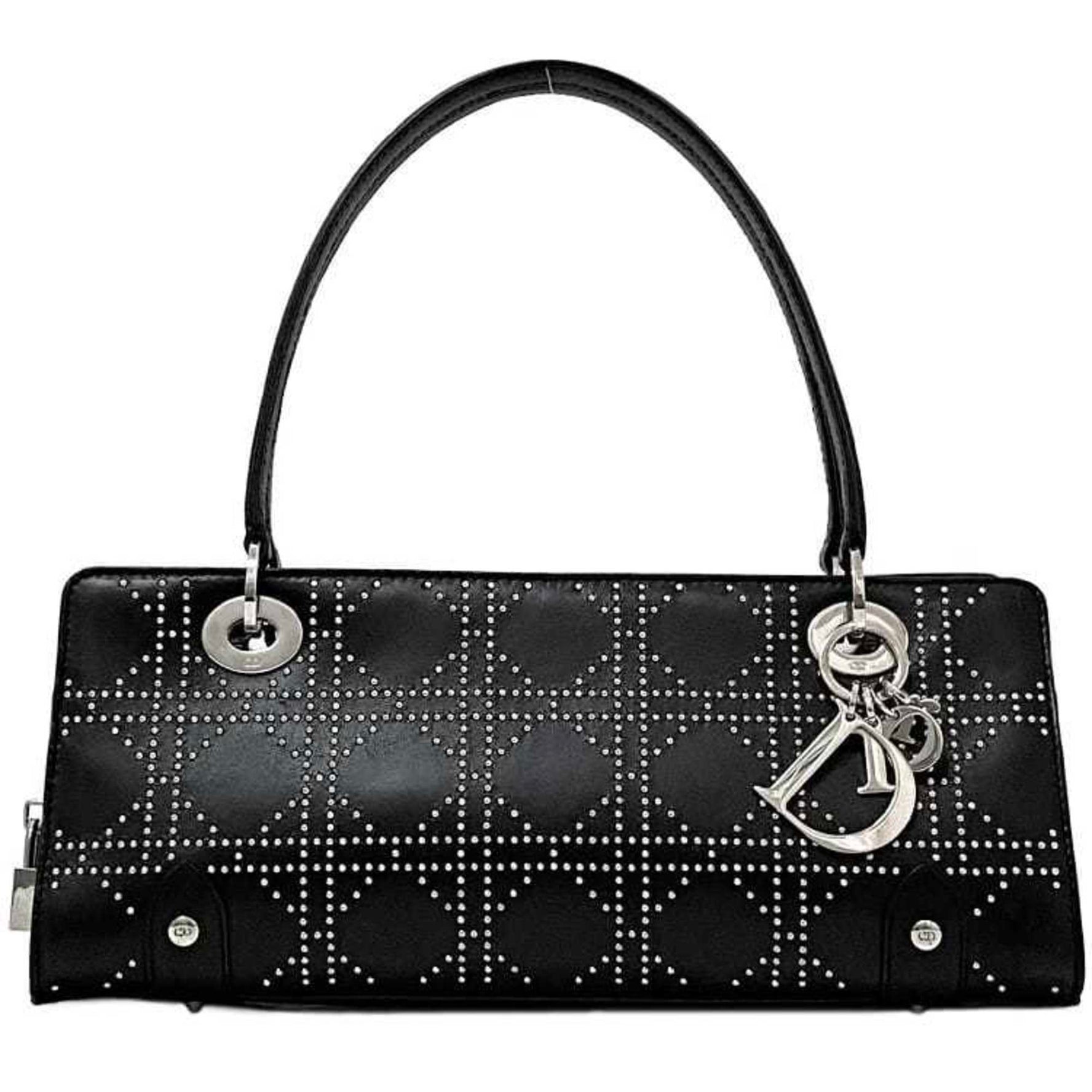 Christian Dior Bag Lady Leather Studs 05 MA 0073 Charm Handbag Freestanding