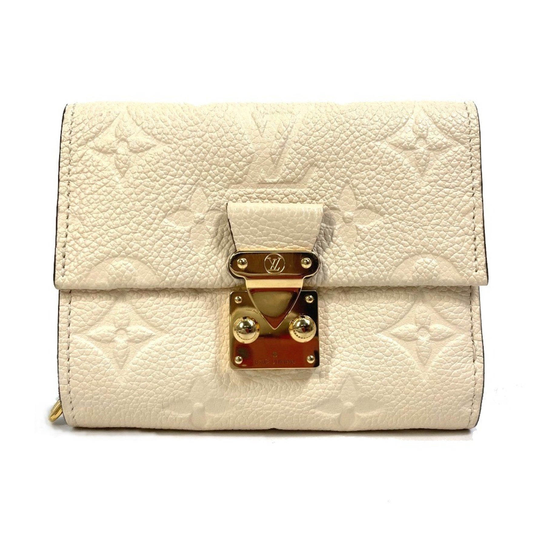 LOUIS VUITTON M81071 Monogram Empreinte Wallet, Portefeuille Metis Trifold Leather, Women's, Creme, Like New
