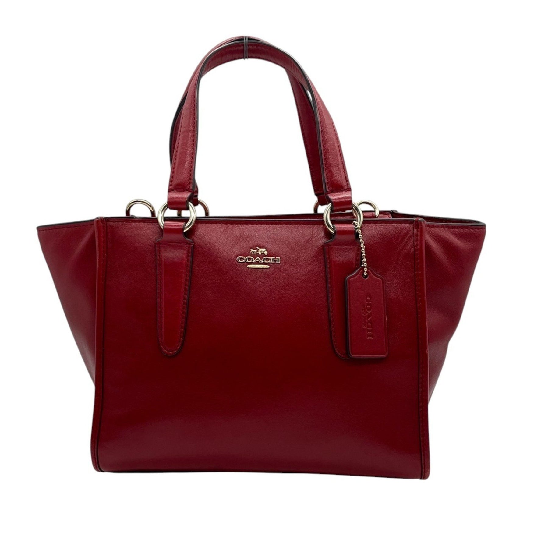 Coach Handbag/Shoulder Bag Mini Ellis Tote Pebbled Leather Red