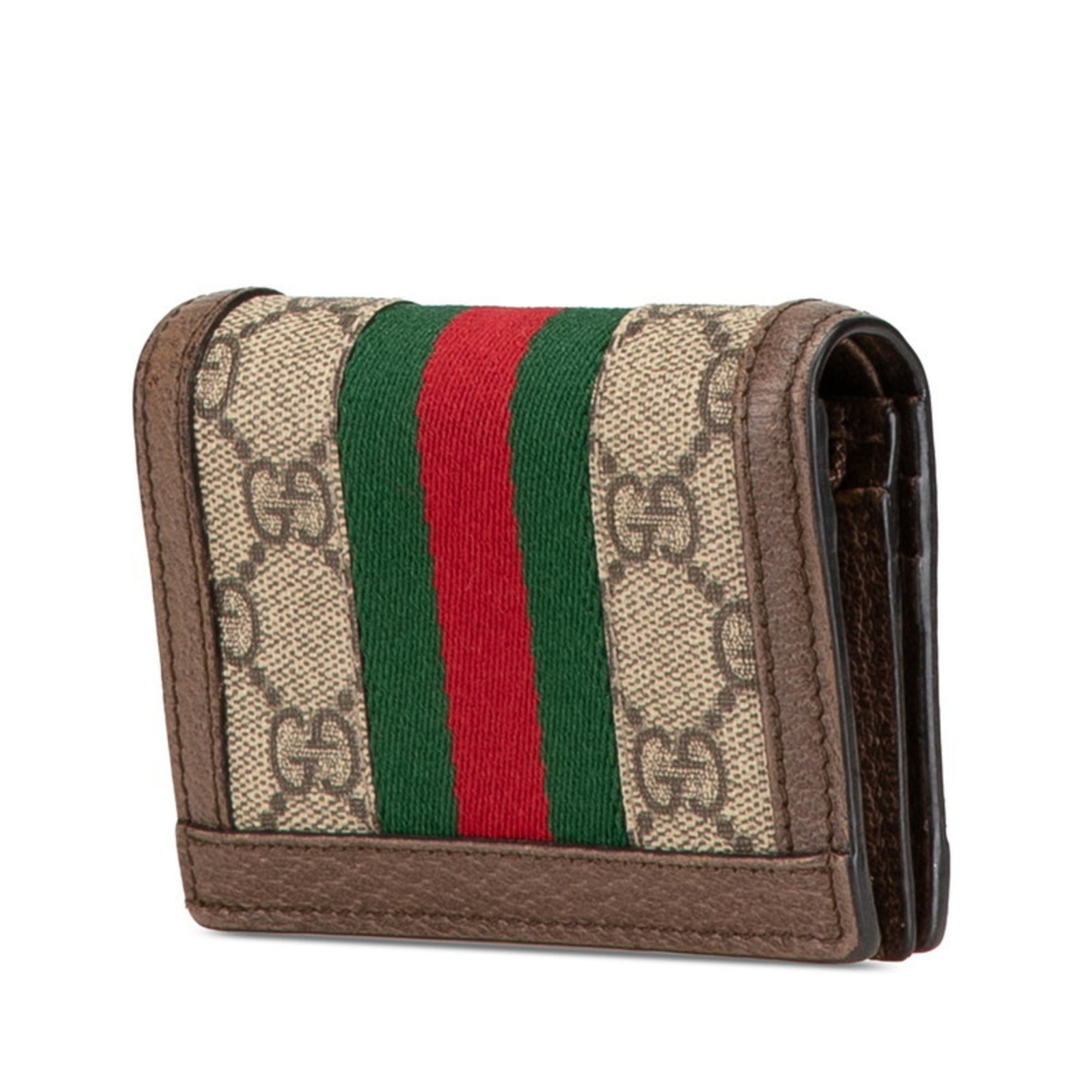 Gucci GG Marmont Offdia Bi-fold Compact Wallet Beige Multicolor Leather