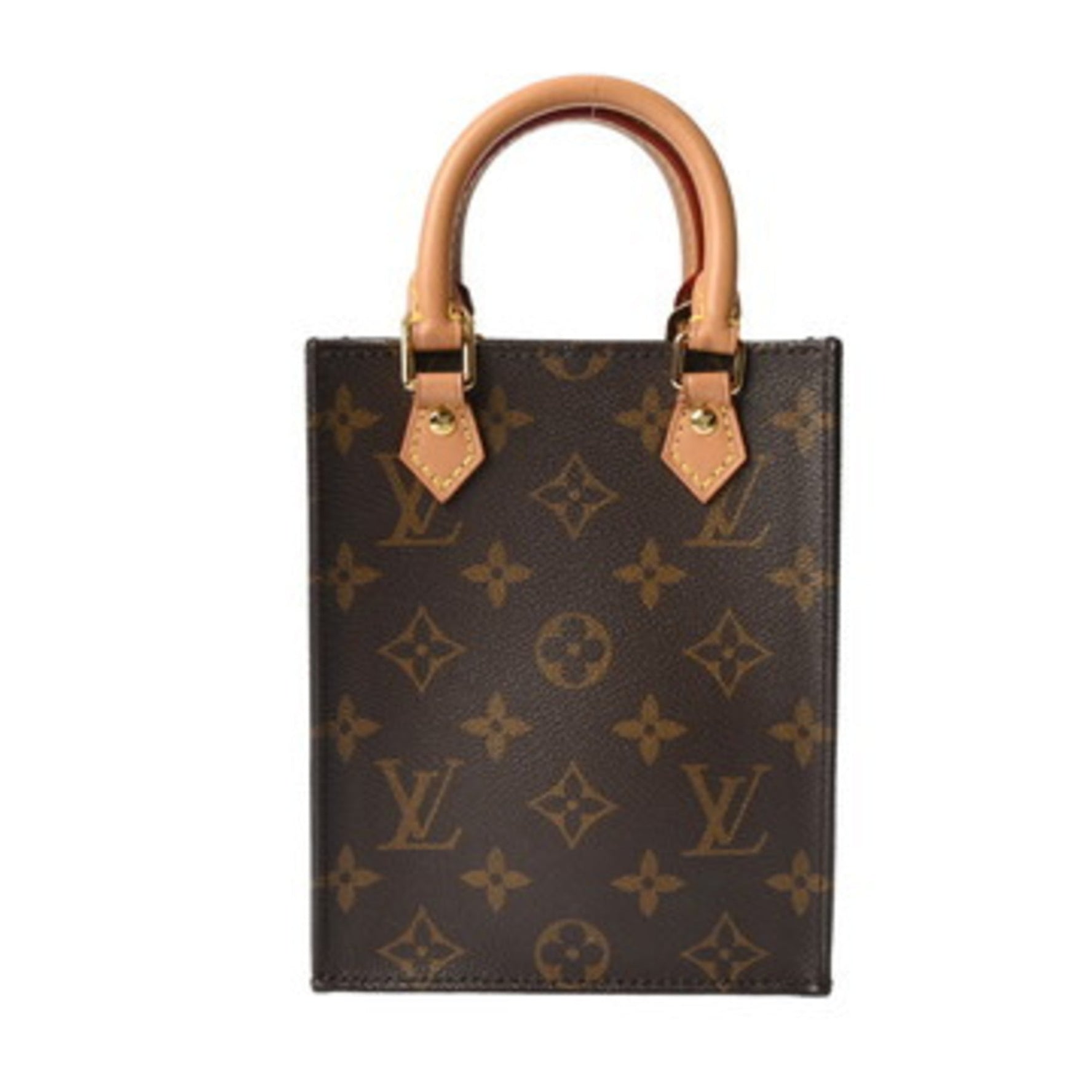 LOUIS VUITTON Monogram Petite Sac Plat (old model) canvas handbag, AB rank, pre-owned, Ginzo