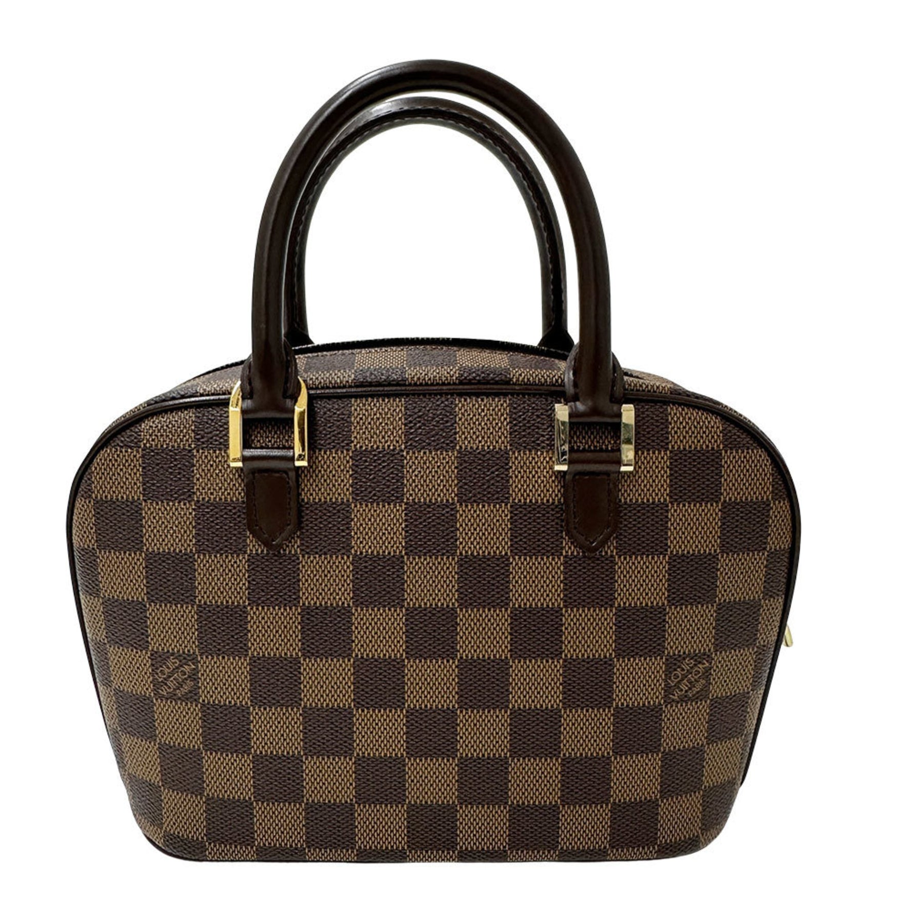 Louis Vuitton Damier Handbag Saria Mini Ebene Brown Compact